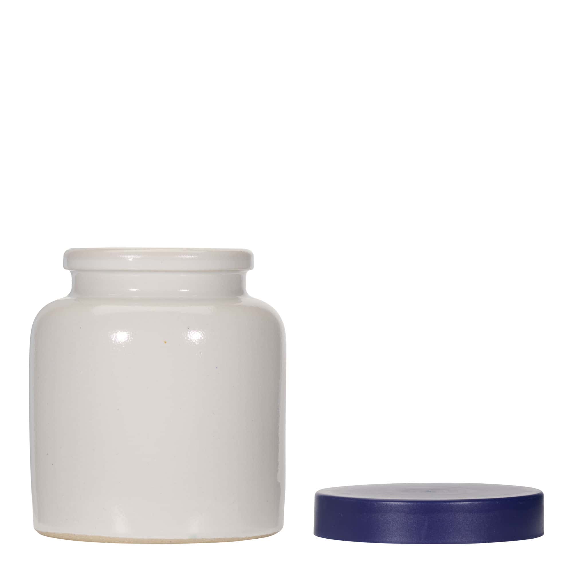 270 ml stengodsburk, keramik, vit, mynning: snäpplock