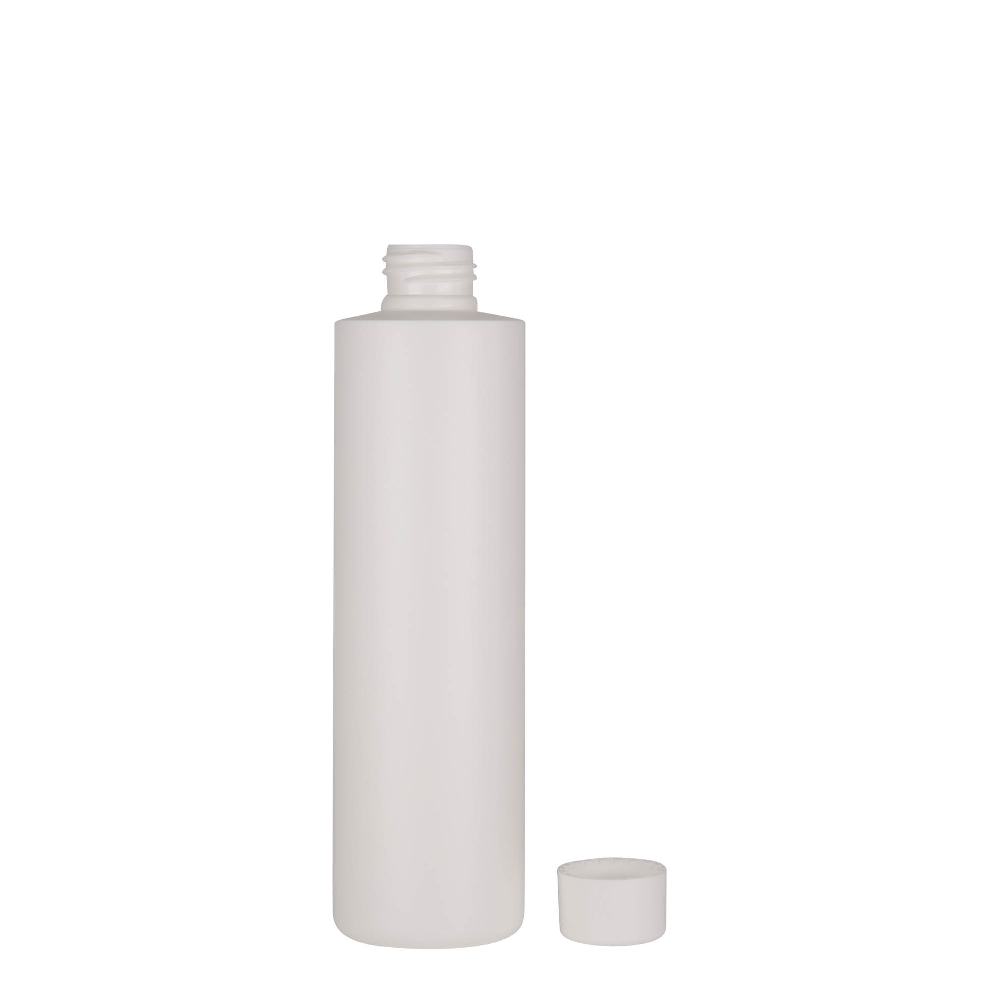 250 ml plastflaska 'Pipe', grön HDPE, vit, öppning: 24/410
