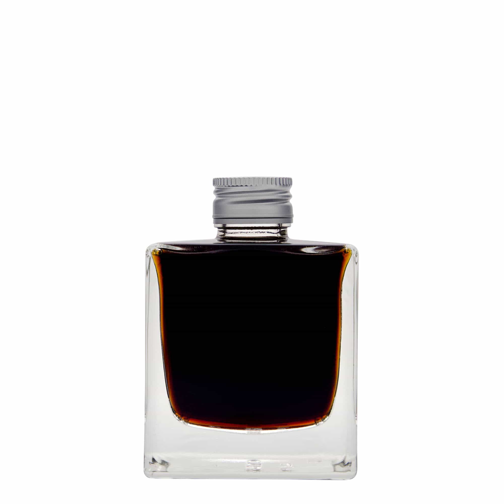200 ml glasflaska 'Cube', kvadratisk, mynning: PP 28