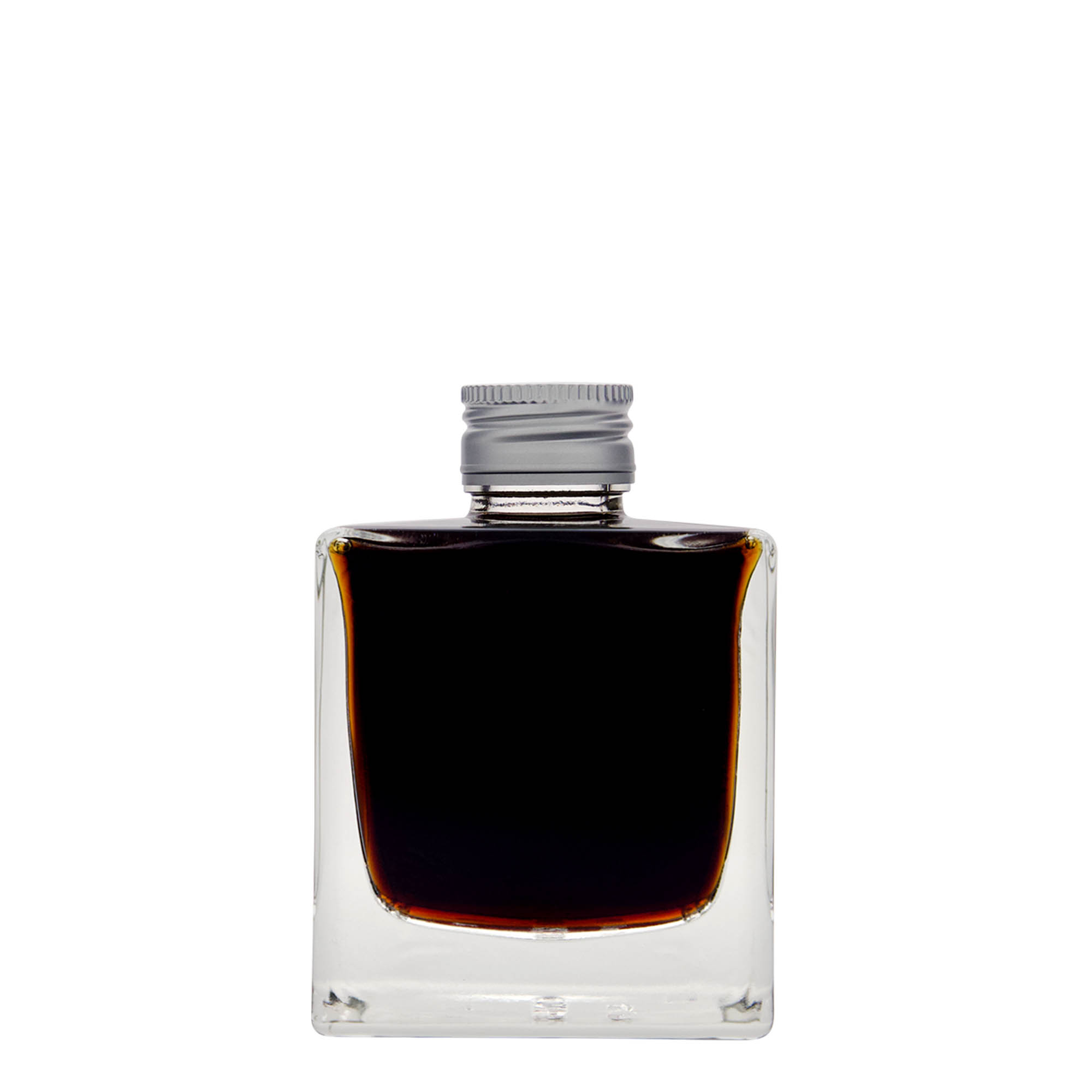 200 ml glasflaska 'Cube', fyrkantig, öppning: PP 28