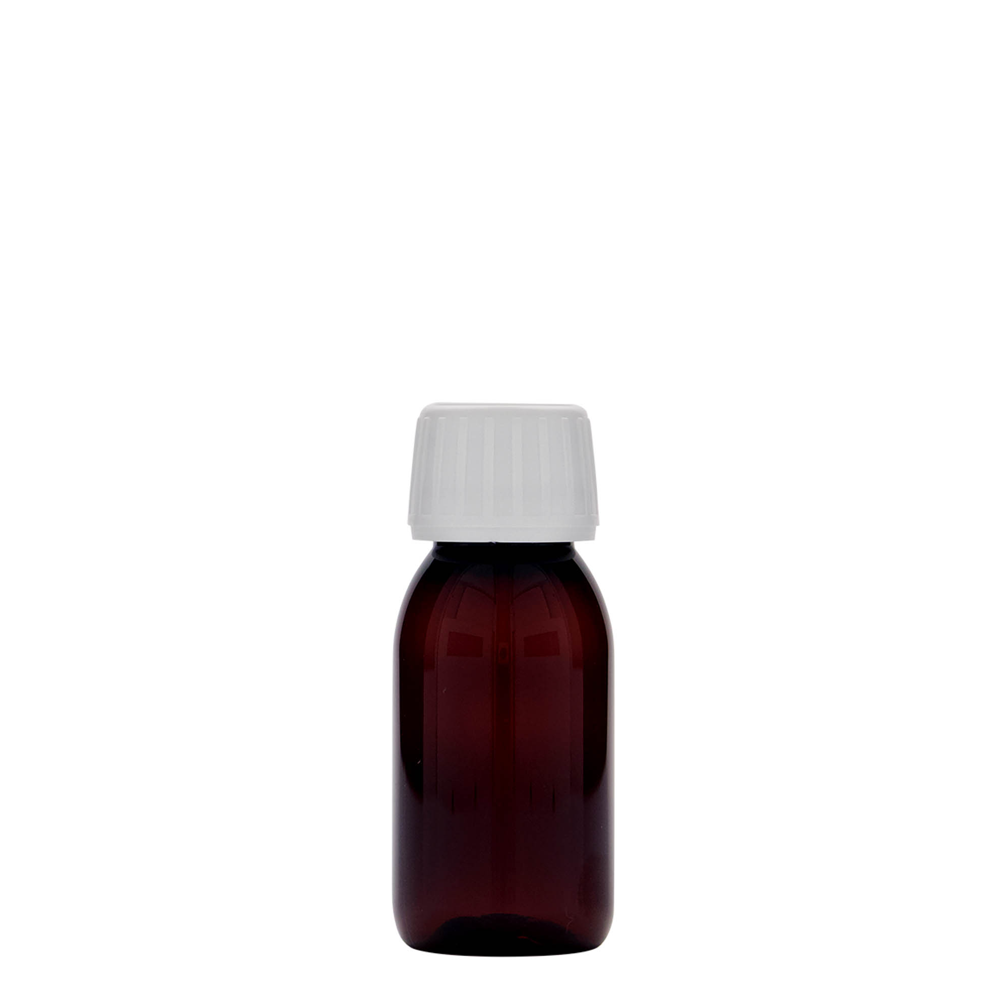 60 ml PET-medicinflaska, brun, plast, mynning: PP 28 60 ml PET-medicinflaska, brun, plast, mynning: PP 28