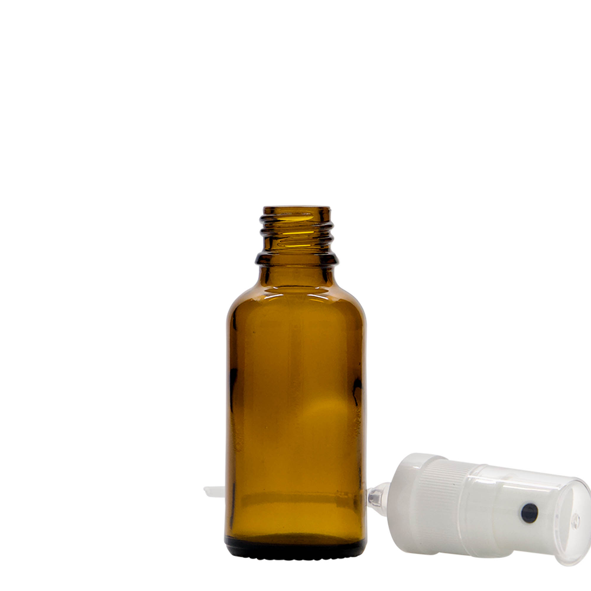 30 ml sprayflaska medicin, glas, brun, mynning: DIN 18