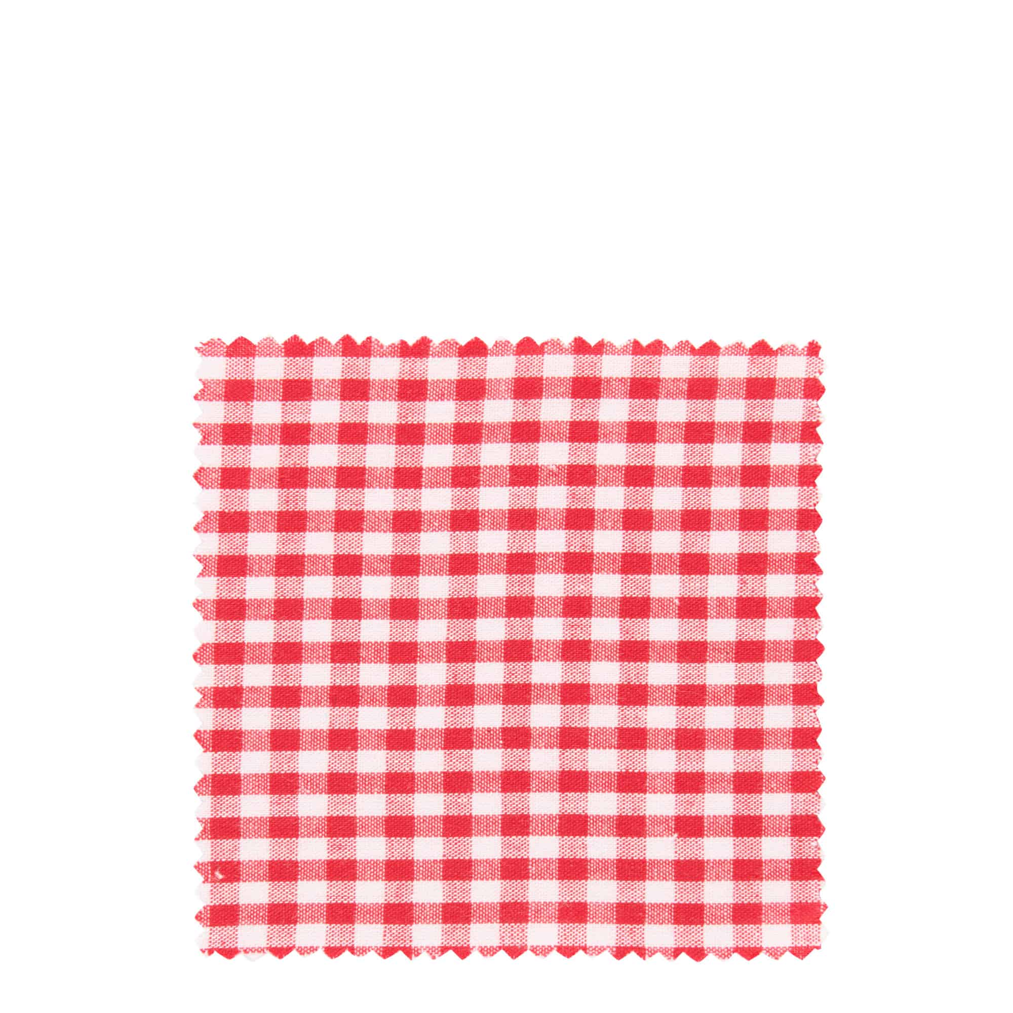 Rutig tygrundel för syltburk 12x12, kvadratisk, textil, röd, mynning: TO38-TO53