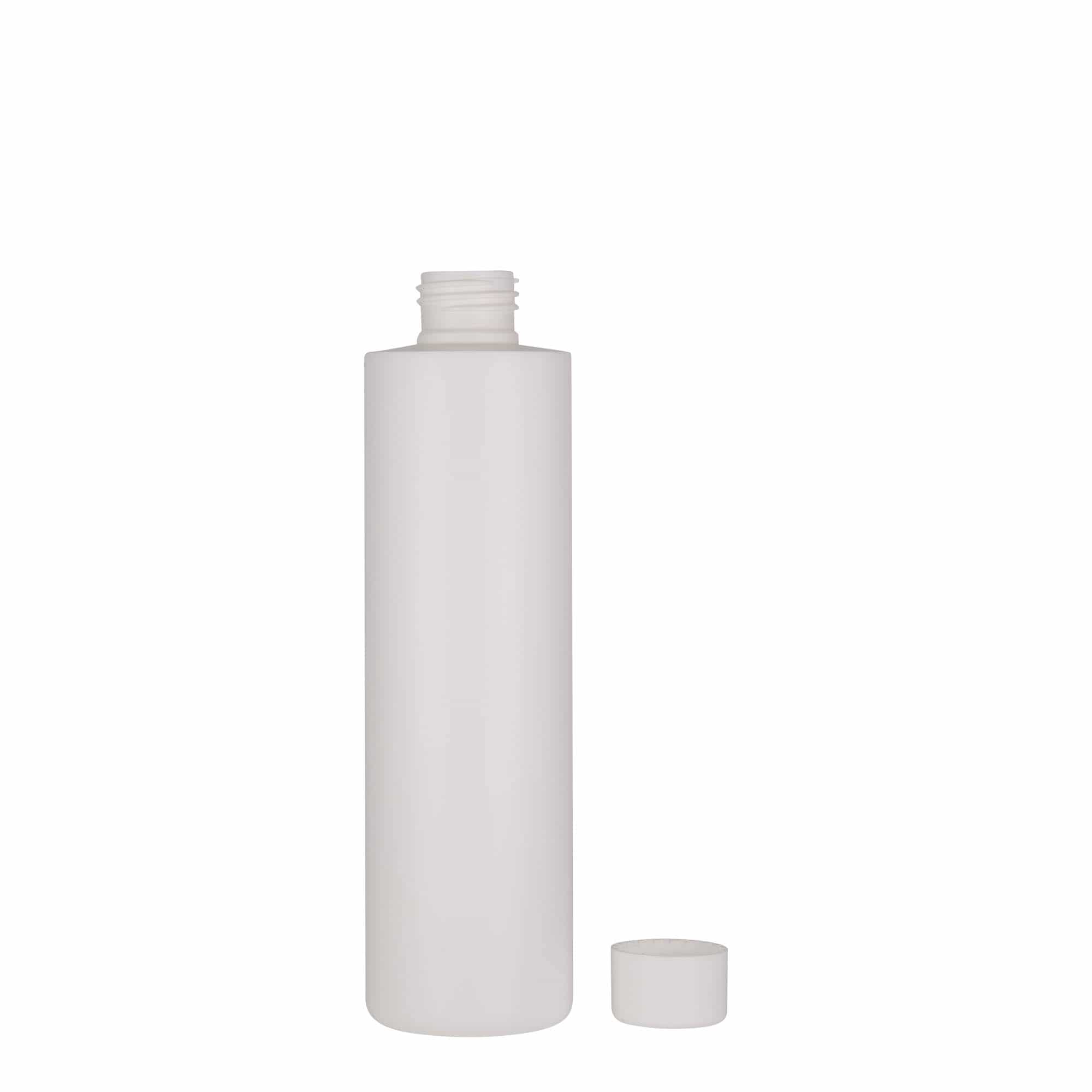 250 ml plastflaska 'Pipe', HDPE, vit, mynning: 24/410