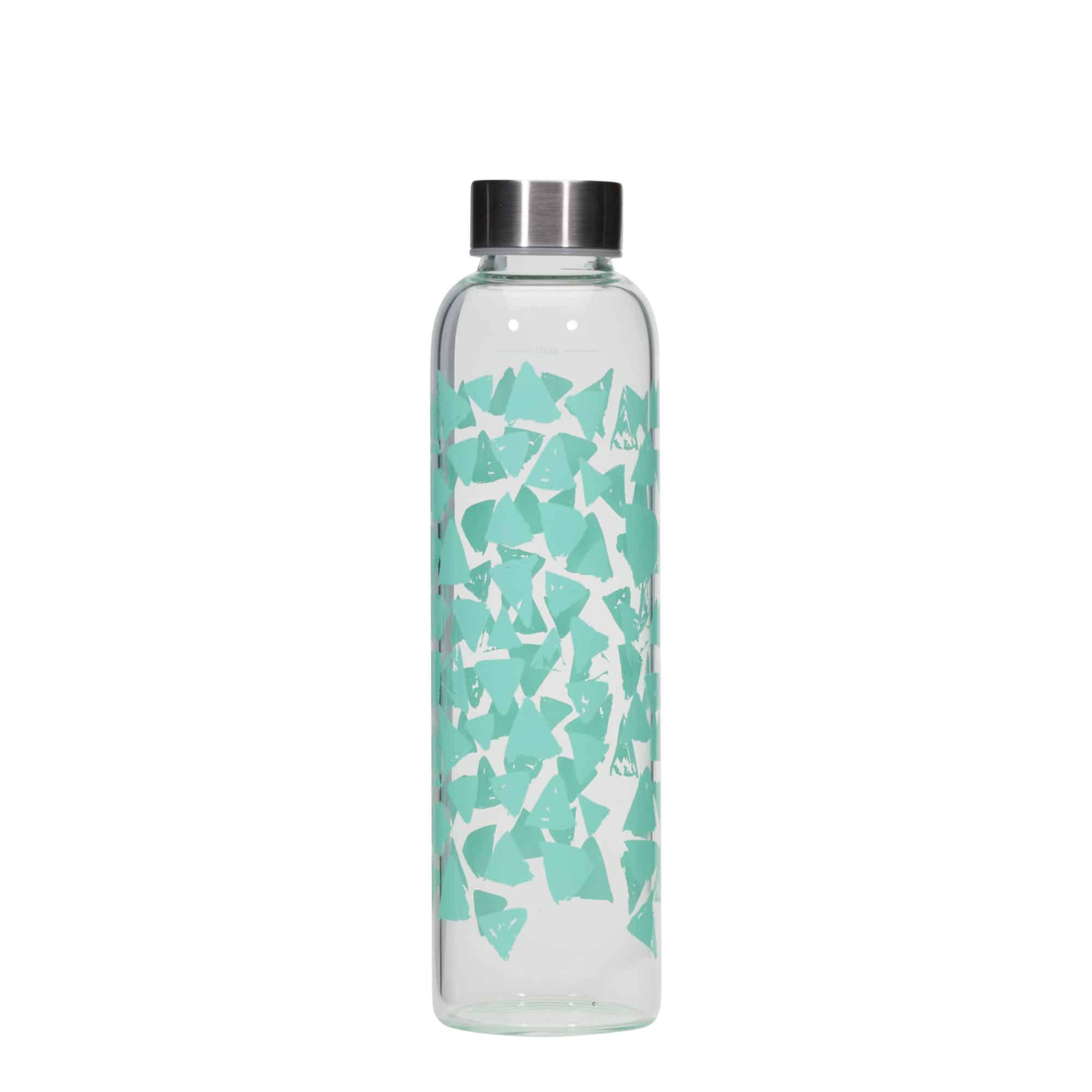 500 ml dricksflaska 'Perseus', motiv: turkosa trianglar, mynning: skruvkapsel