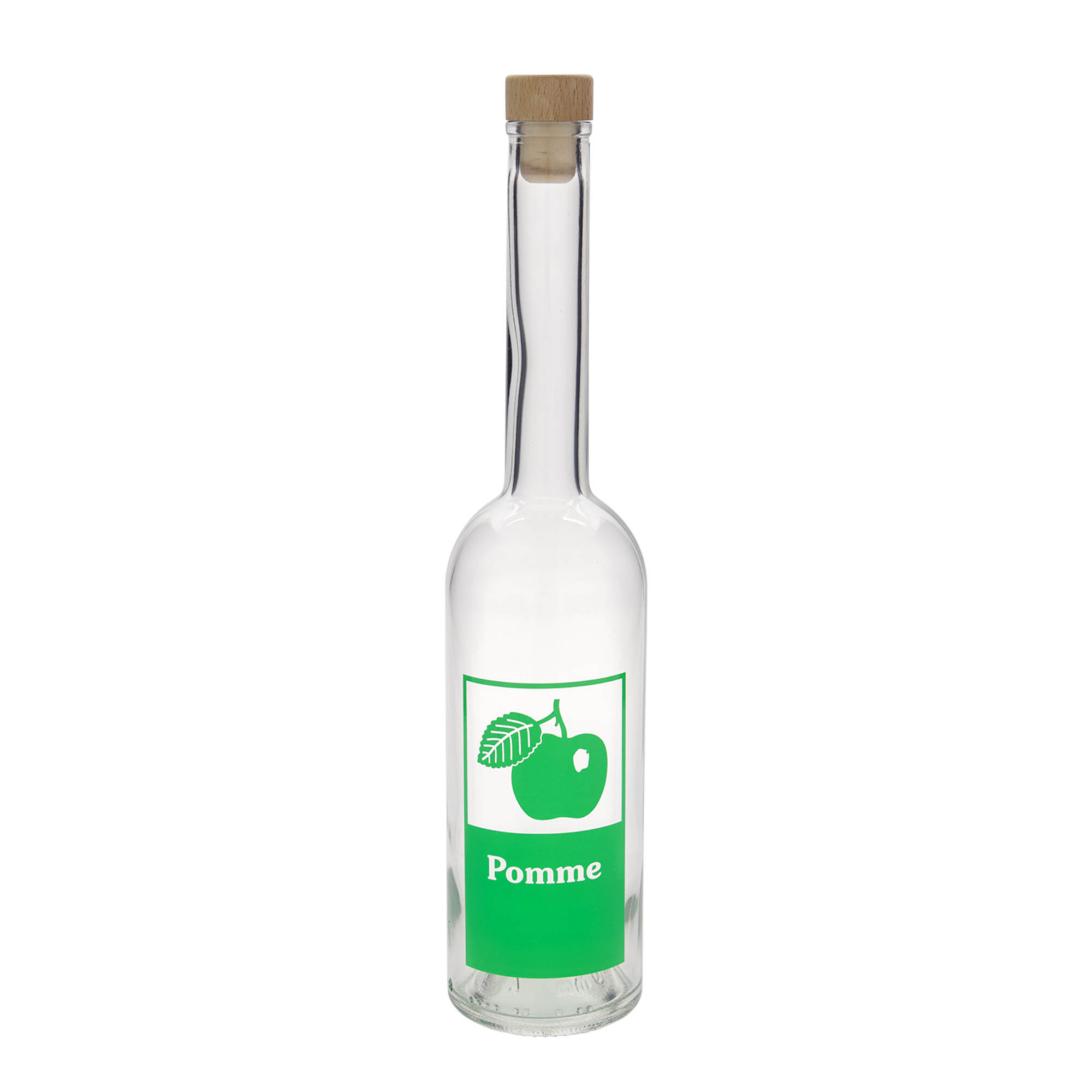 500 ml glasflaska 'Opera', motiv: Pomme, öppning: kork