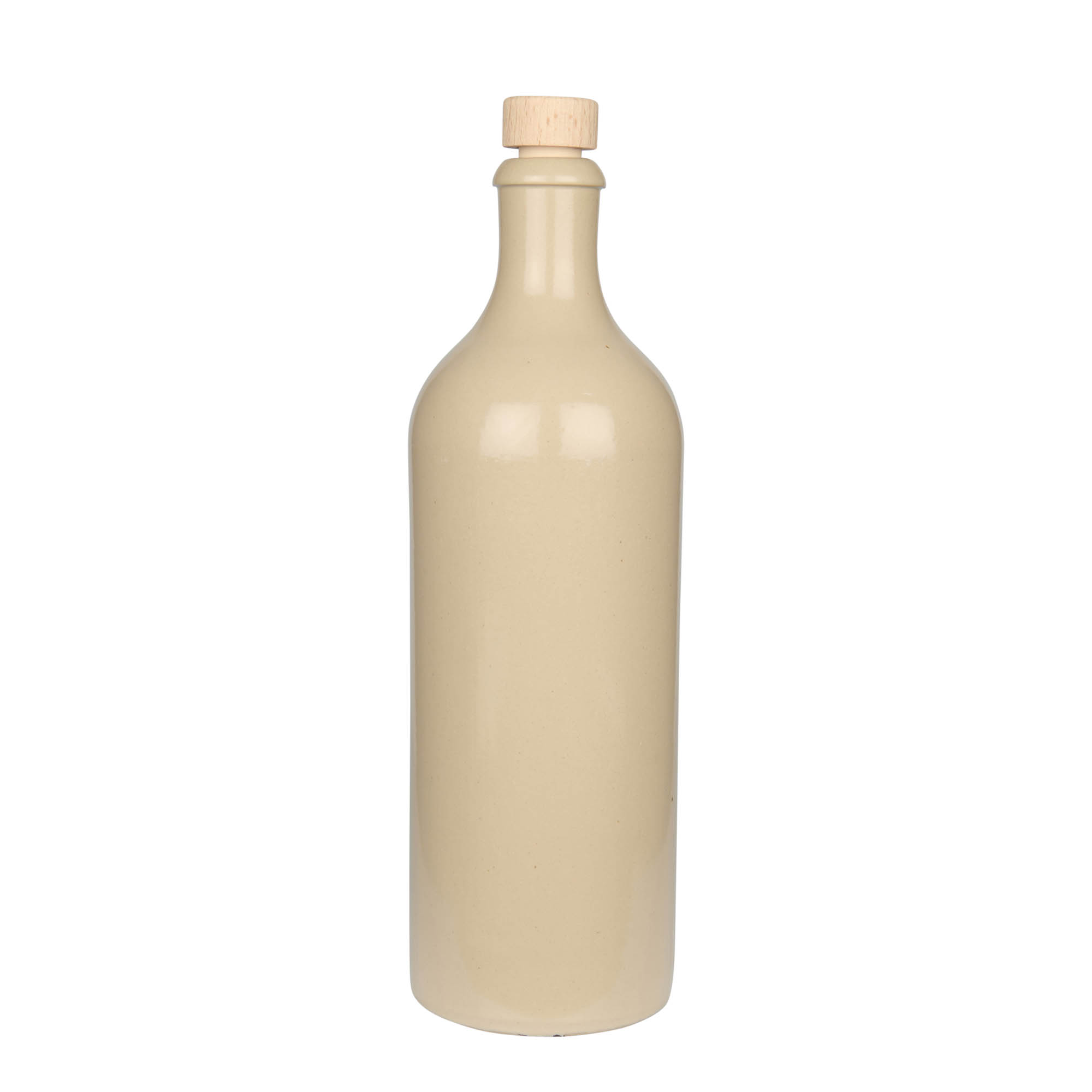 750 ml lerkrus, stengods, beige, öppning: kork