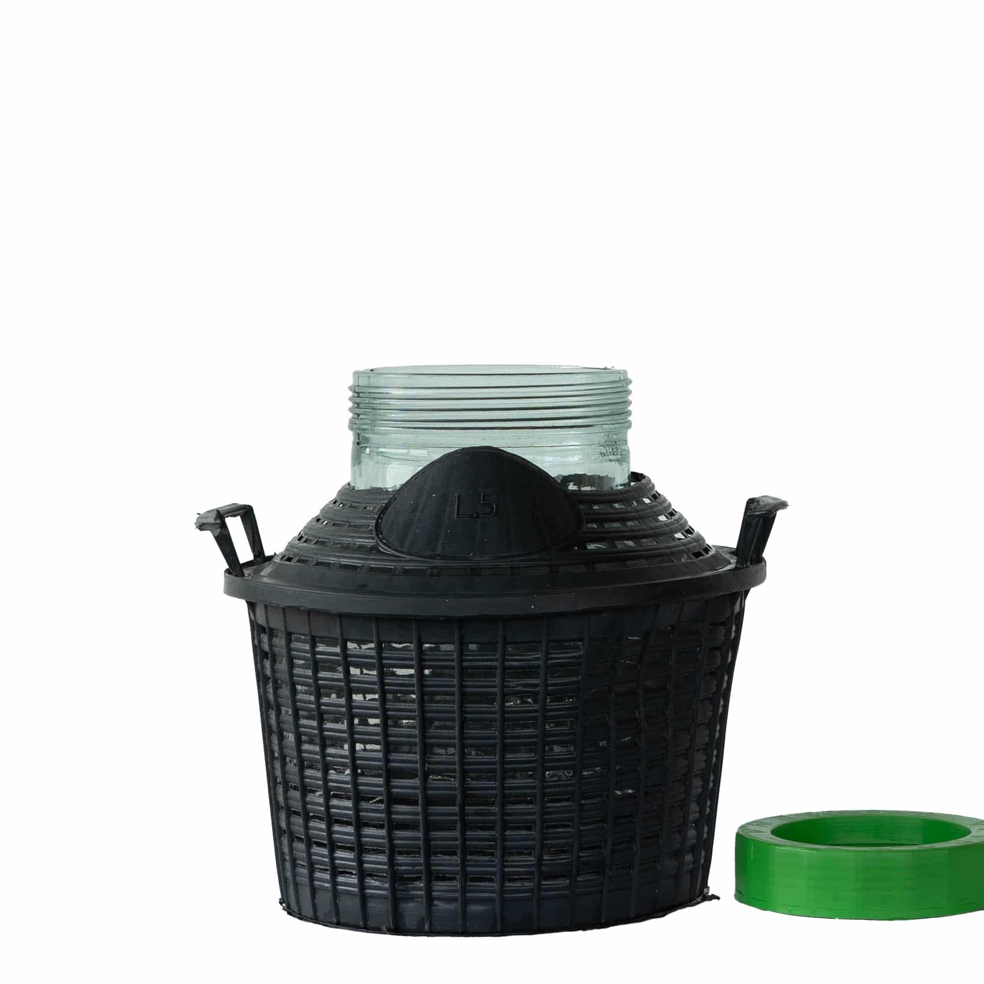 5 l ballongflaska bred hals, glas, mynning: skruvkapsel