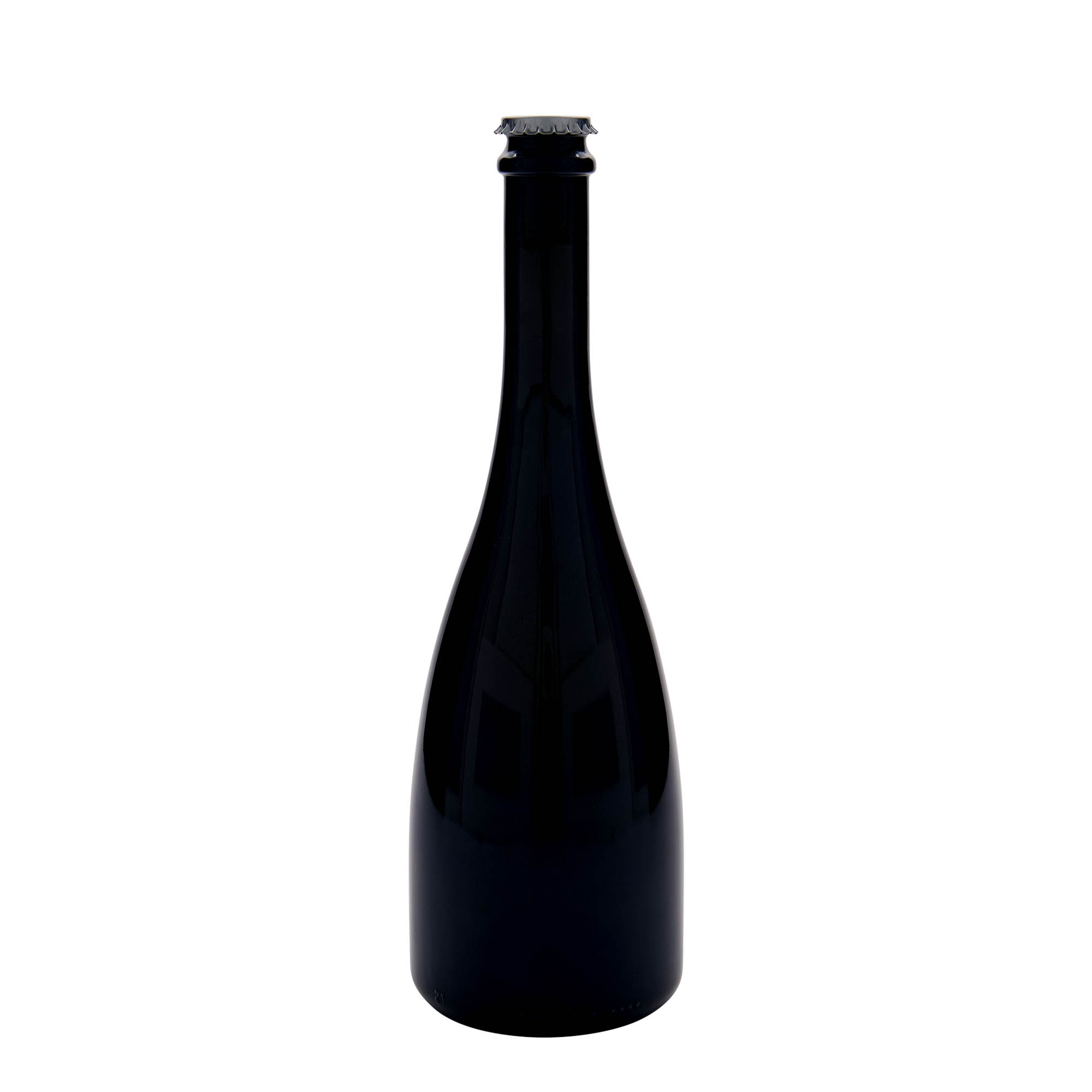 750 ml öl-/champagneflaska 'Tosca', glas, antikgrön, öppning: kapsyl