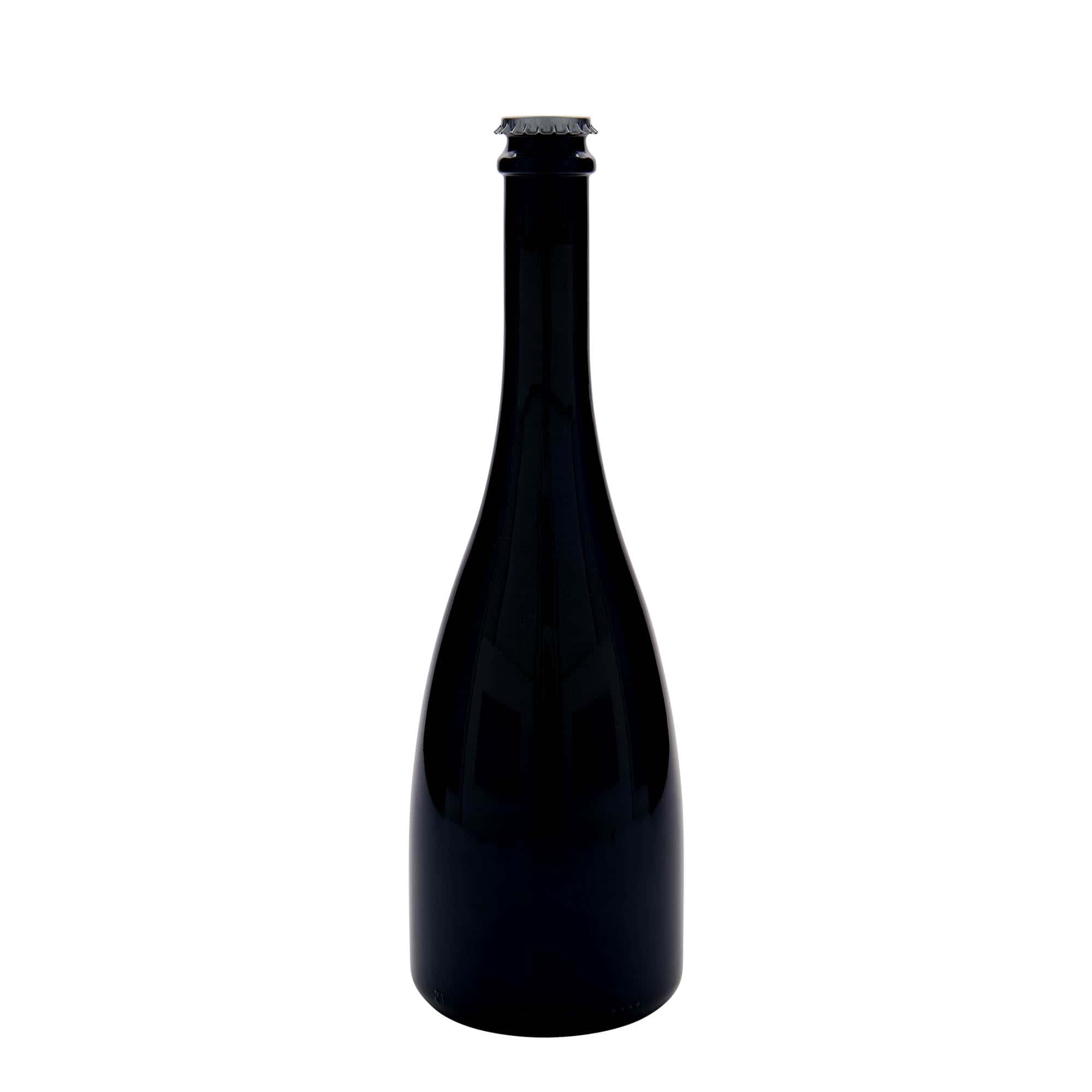 750 ml öl-/champagneflaska 'Tosca', glas, antikgrön, öppning: kapsyl
