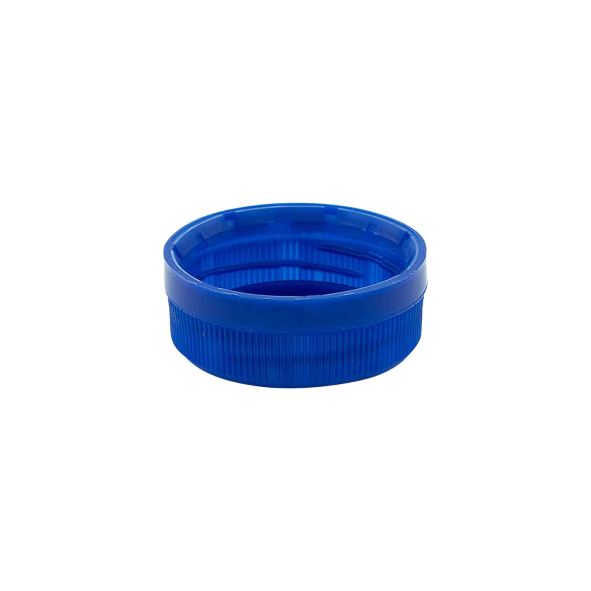 Skruvkapsel dubbelgänga, PE-plast, blå, för mynning: PET 38 mm