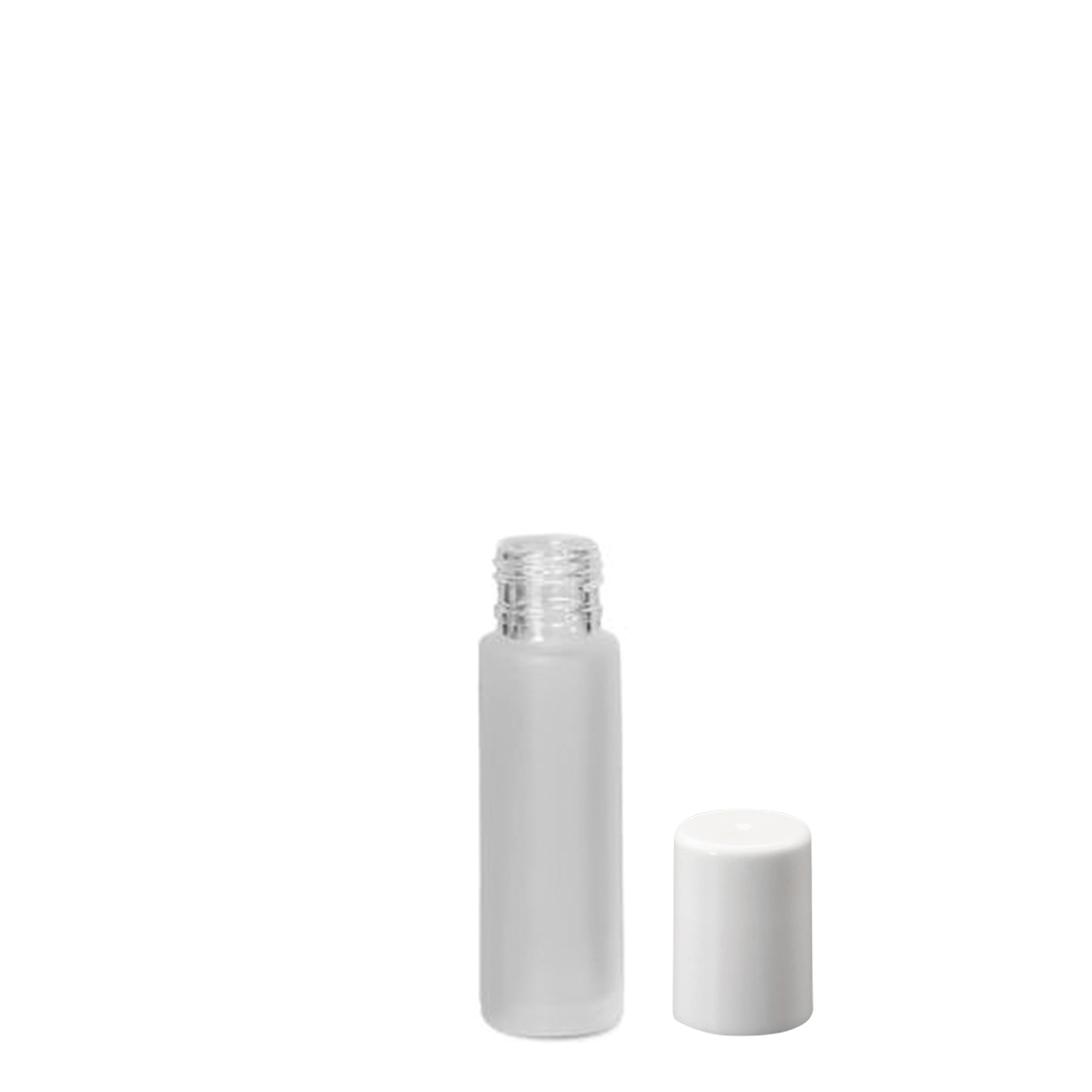 10 ml roll-on-flaska, glas, frostad, öppning: skruvlock