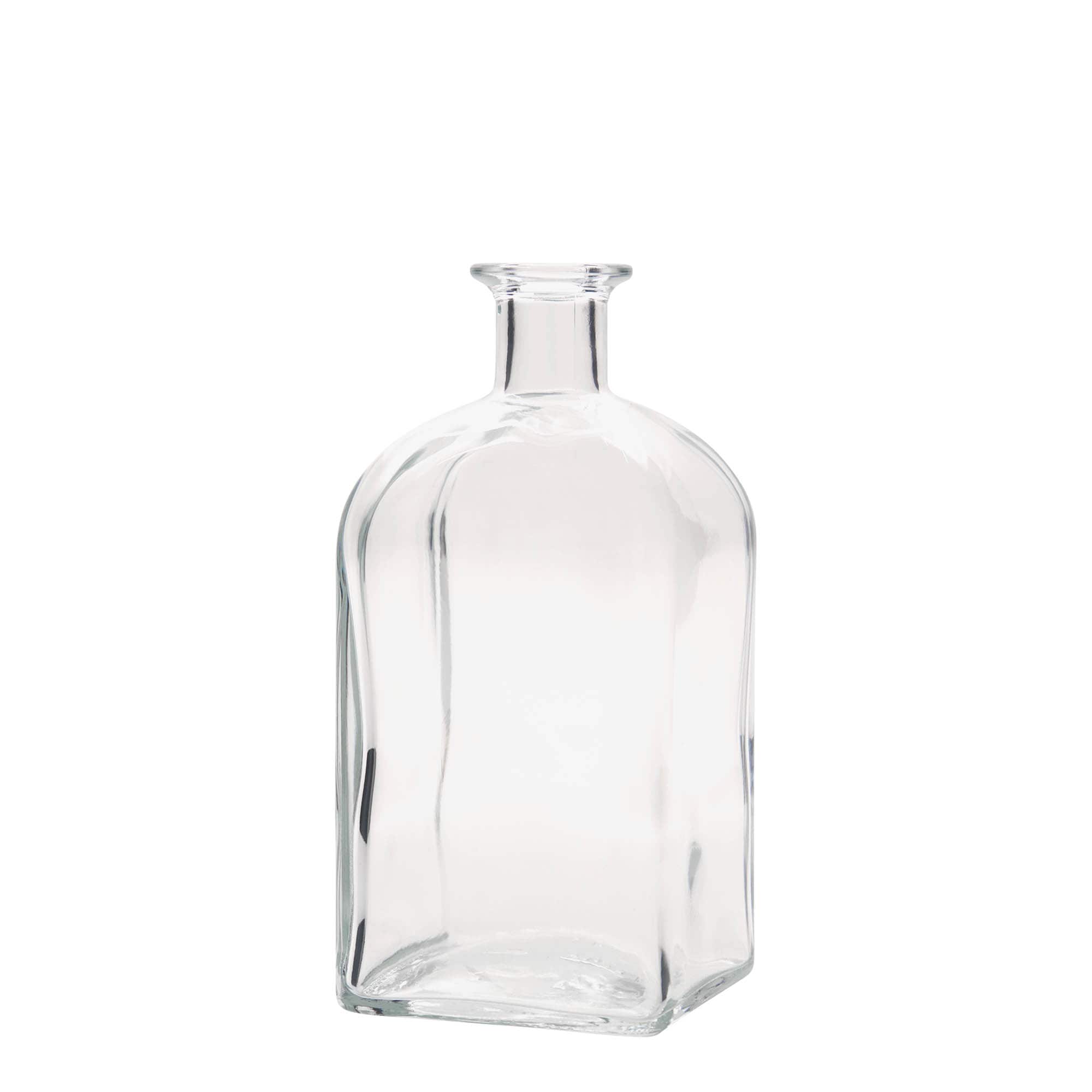 700 ml glasflaska apotekare Carré, fyrkantig, öppning: kork