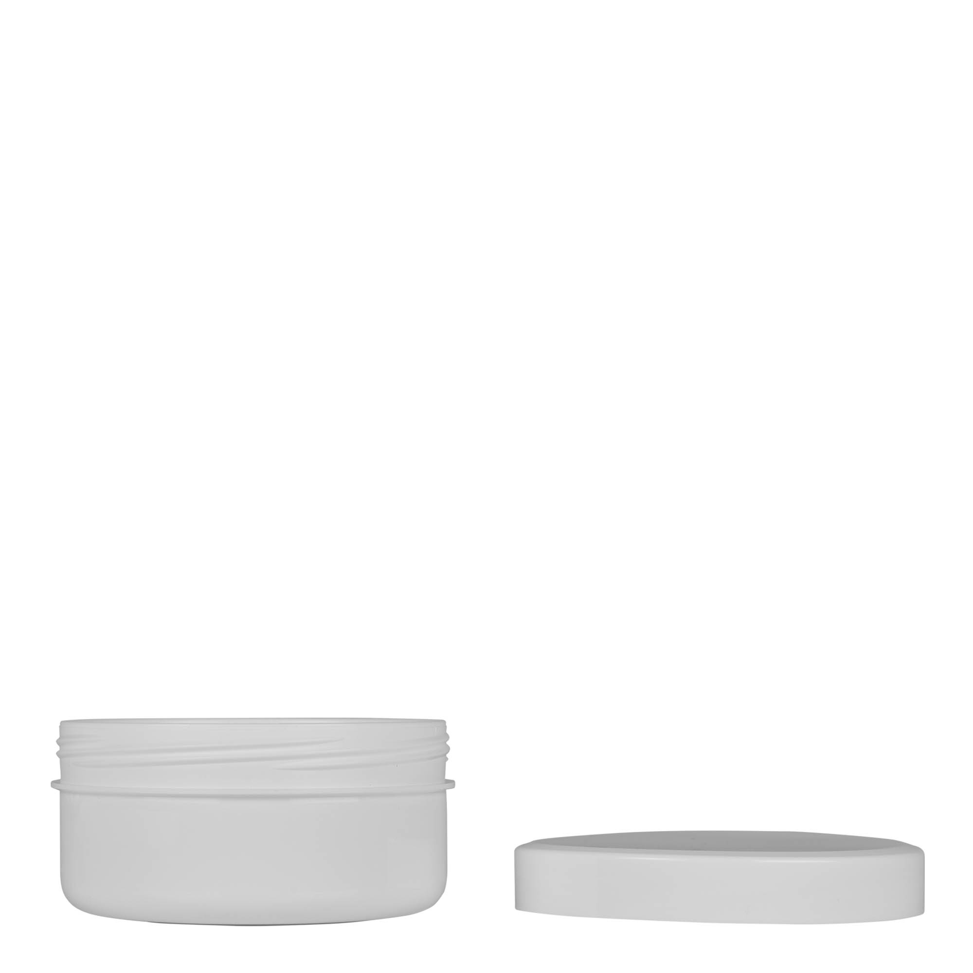 250 ml plastburk 'White Line', PP, vit, öppning: skruvlock 250 ml plastburk 'White Line', PP, vit, öppning: skruvlock