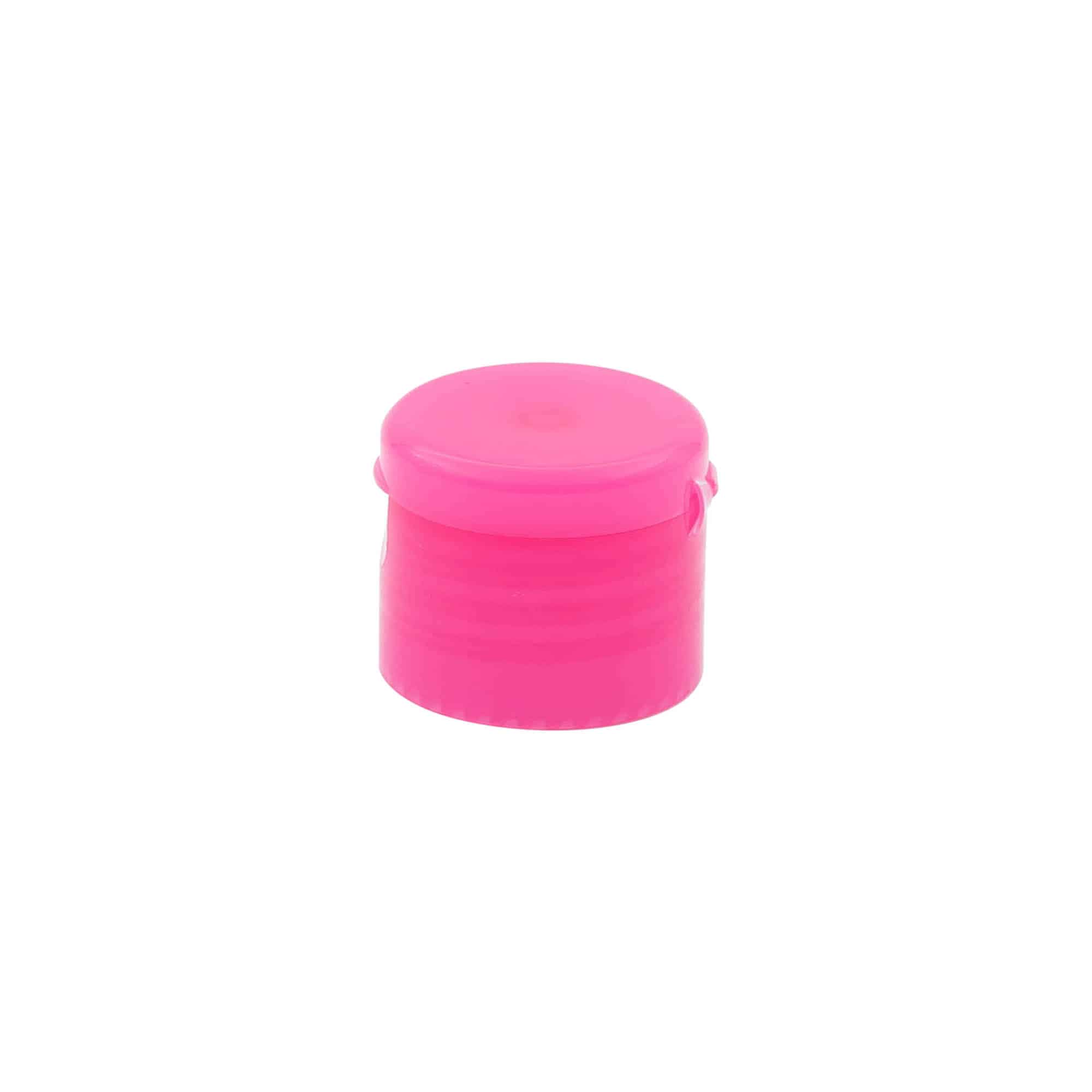 Skruvkapsel gångjärnslock, PP-plast, rosa, för mynning: 24/410 Skruvkapsel gångjärnslock, PP-plast, rosa, för mynning: 24/410