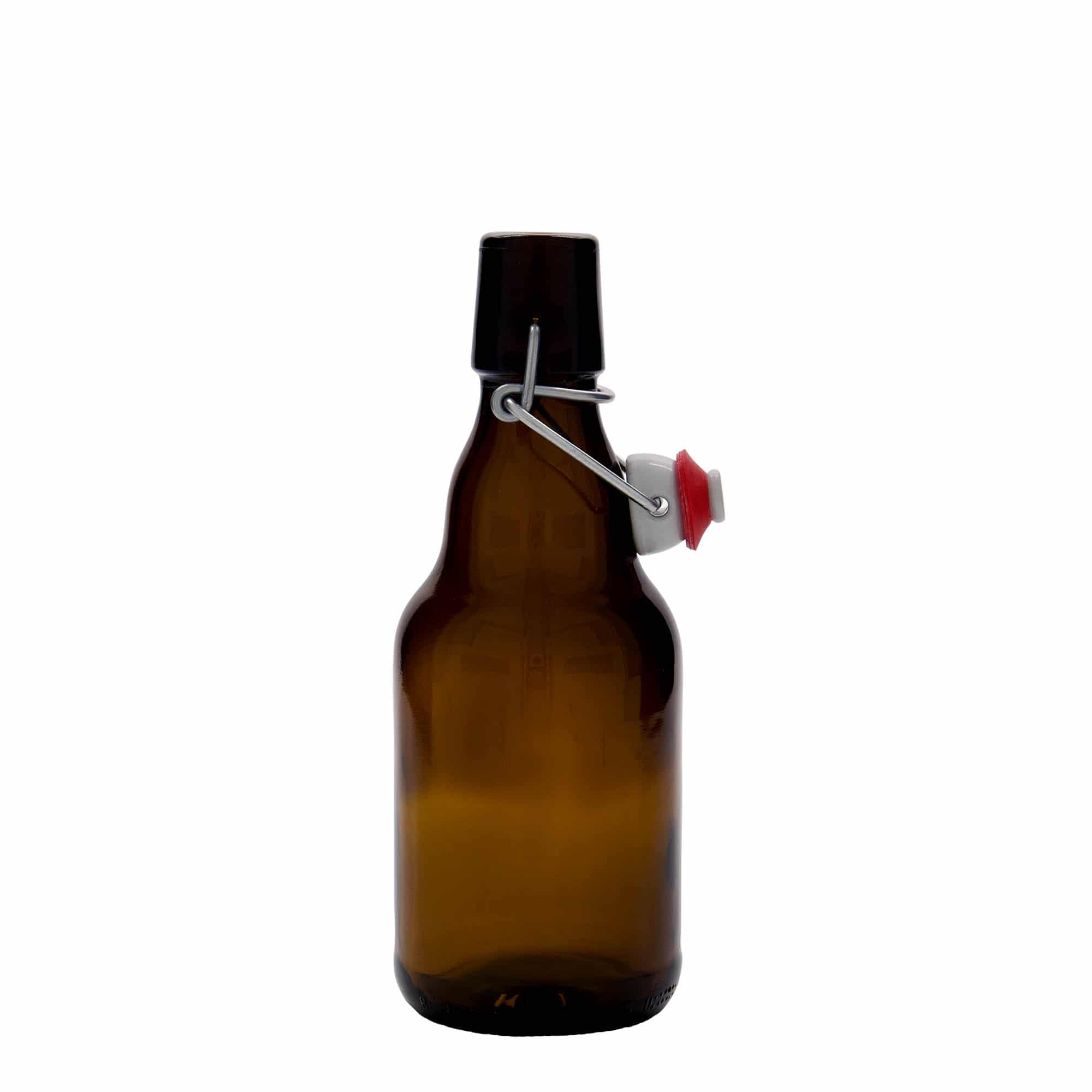 330 ml ölflaska 'Steinie', glas, brun, mynning: patentkork