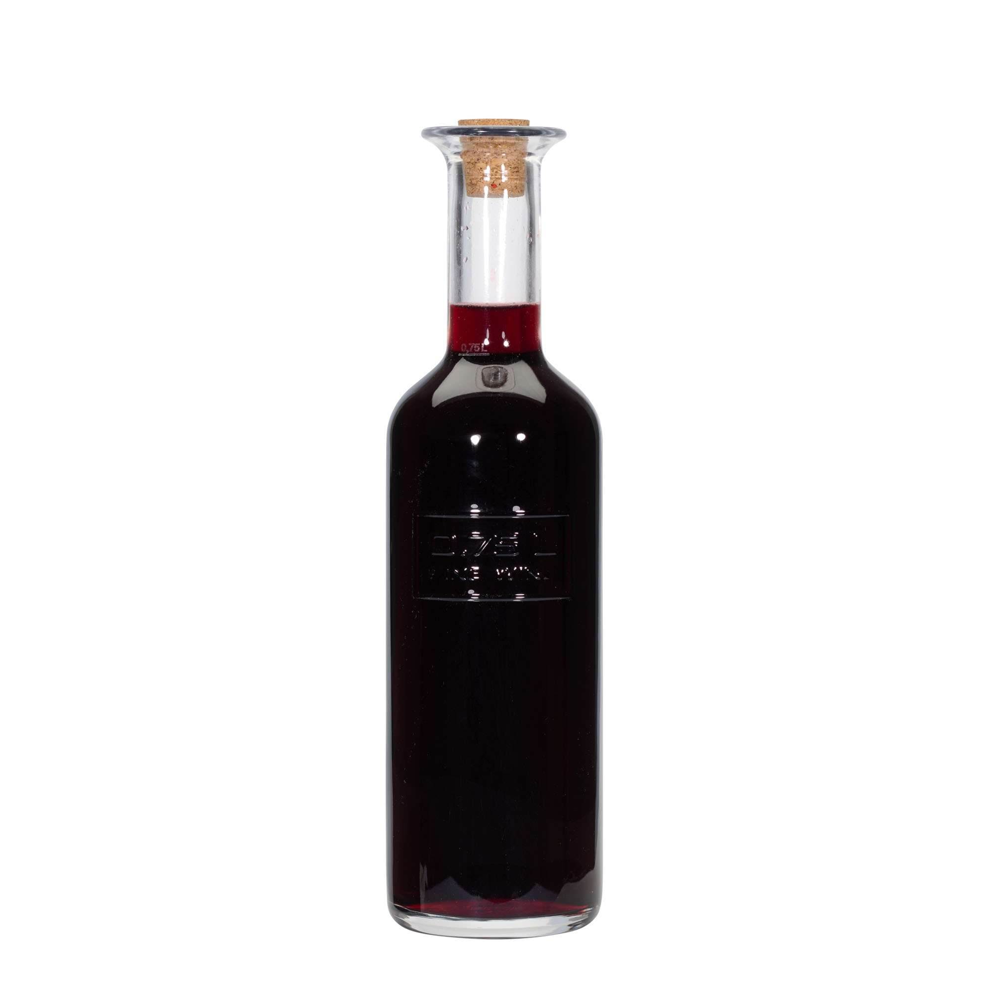 750 ml glasflaska 'Optima Fine Wine', öppning: kork