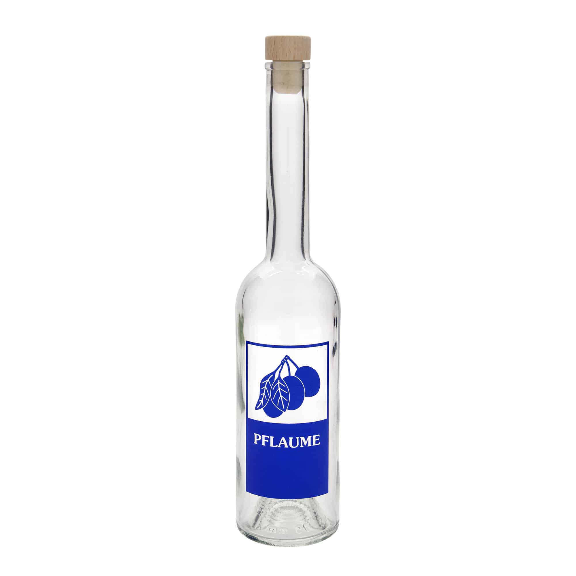 500 ml glasflaska 'Opera', motiv: plommon, öppning: kork