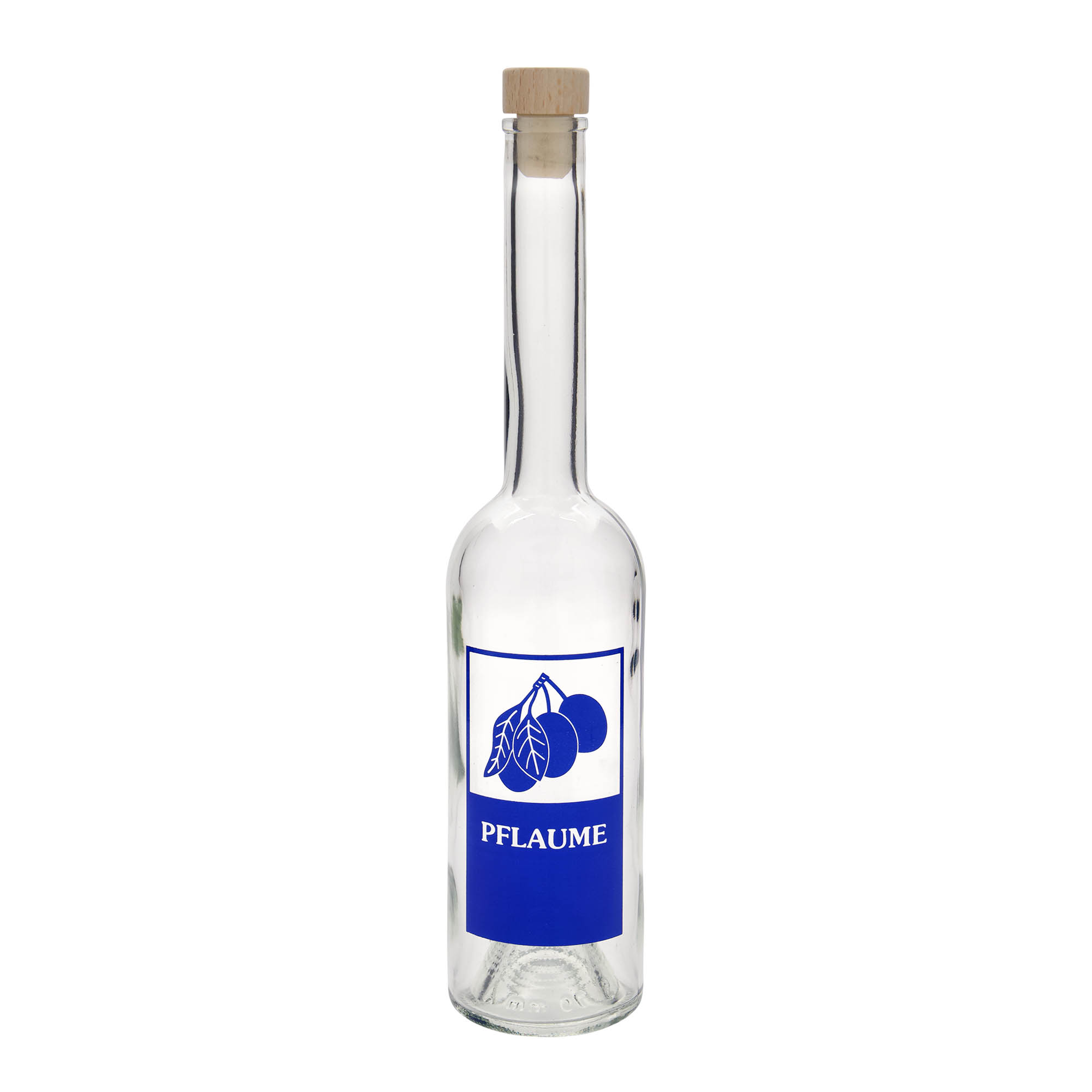 500 ml glasflaska 'Opera', motiv: plommon, öppning: kork