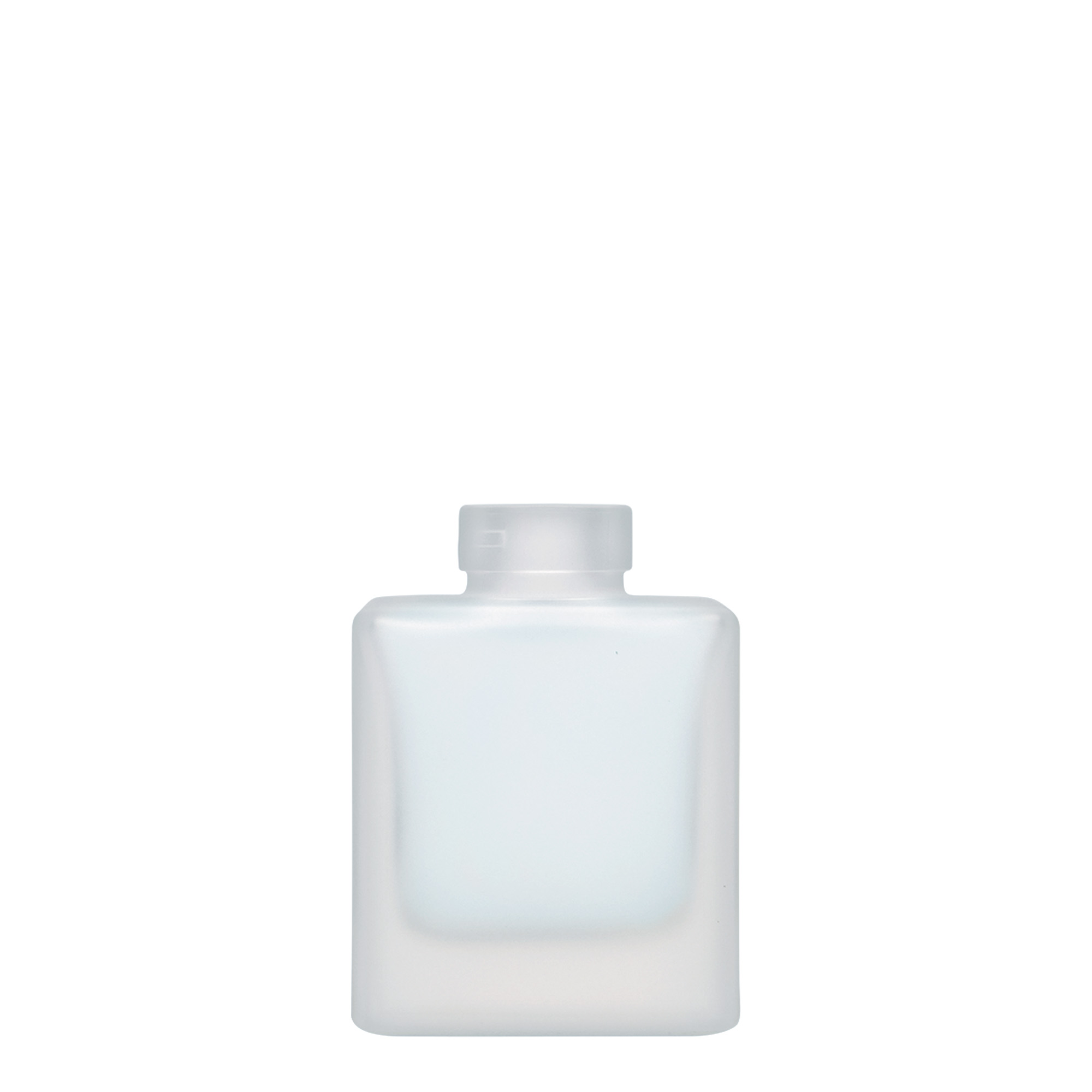 100 ml glasflaska 'Cube', kvadratisk, frostad, öppning: kork