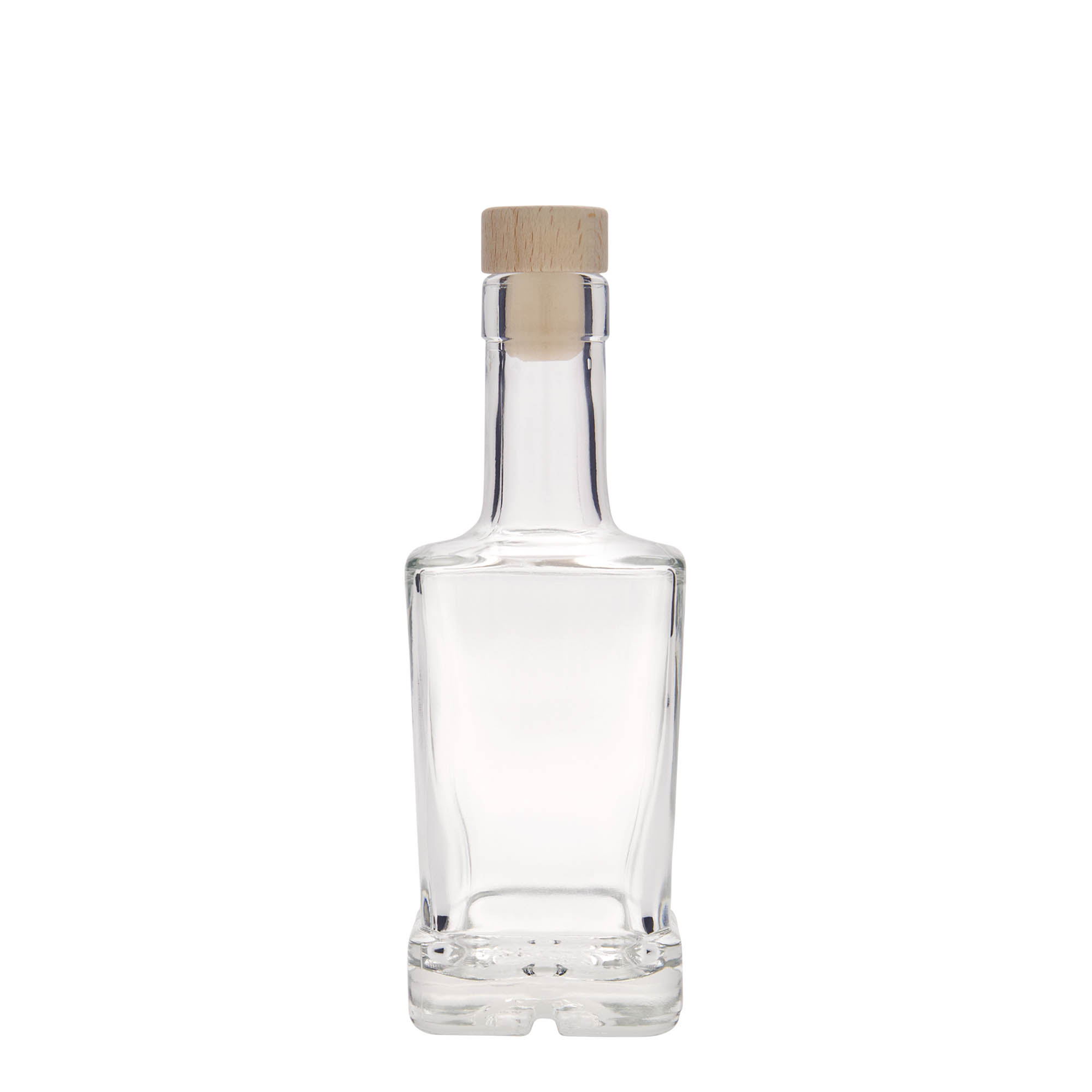 250 ml glasflaska 'Rene', kvadratisk, öppning: kork