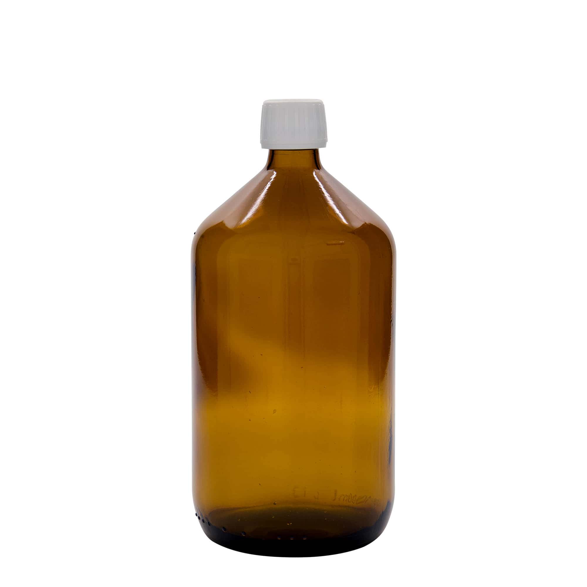 1.000 ml medicinflaska, brun, glas, öppning: PP 28