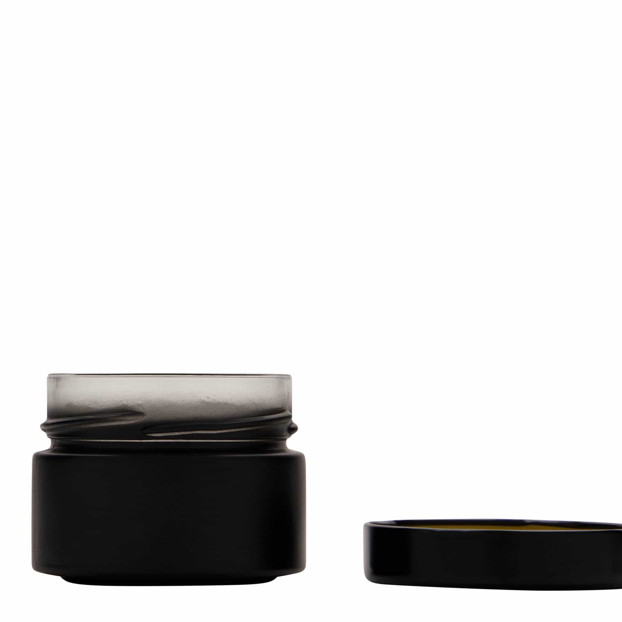 130 ml rund glas 'Aurora', svart, mynning: Deep-Twist-Off (DTO 66)