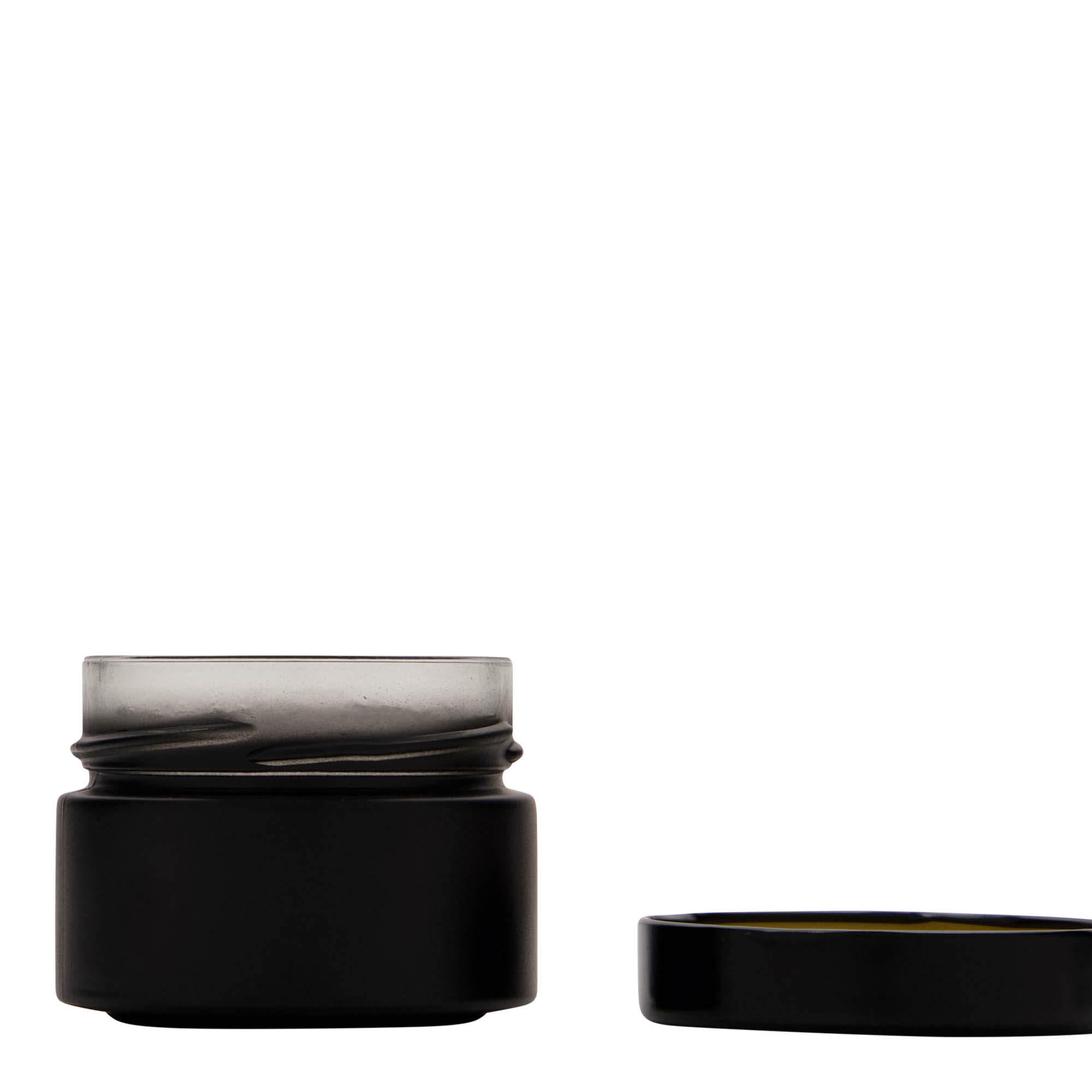 130 ml rund glas 'Aurora', svart, mynning: Deep-Twist-Off (DTO 66)