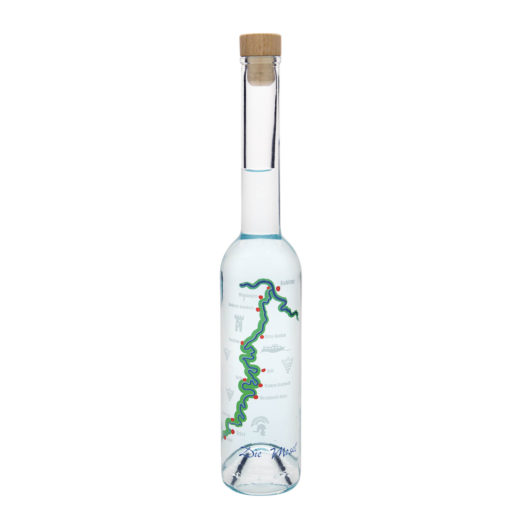 350 ml glasflaska 'Opera', motiv: Mosel, mynning: kork