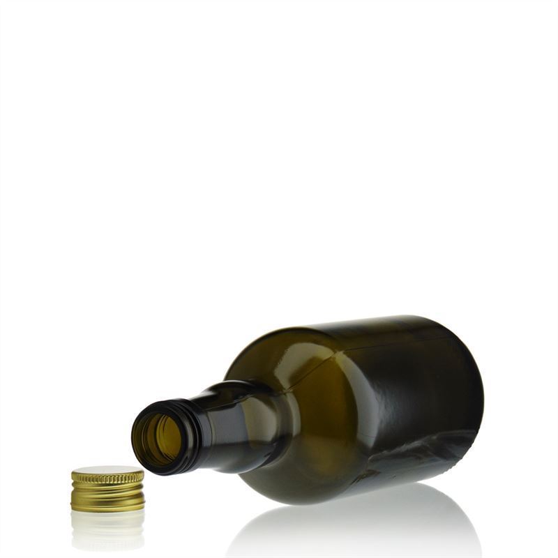 500 ml glasflaska 'Olona', antikgrön, öppning: PP 31,5