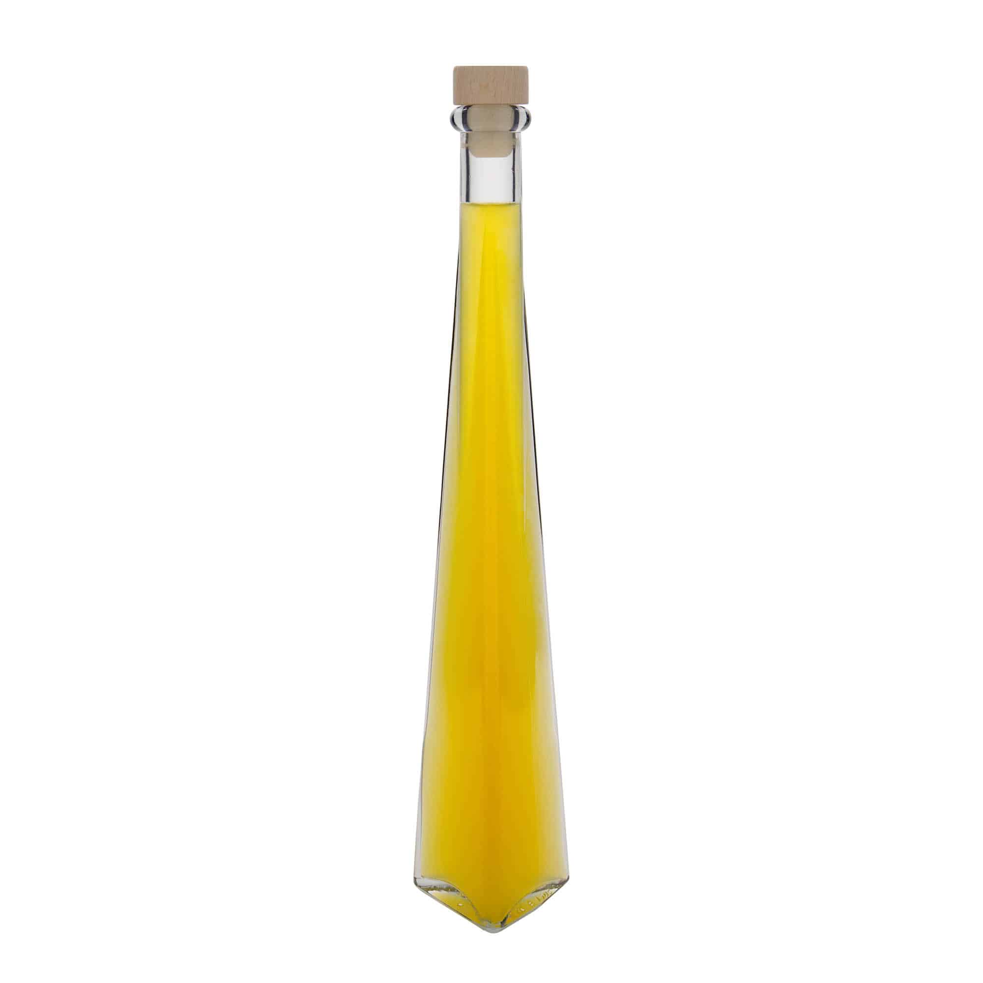 200 ml glasflaska 'Dama Triangolore', trekantig, mynning: kork