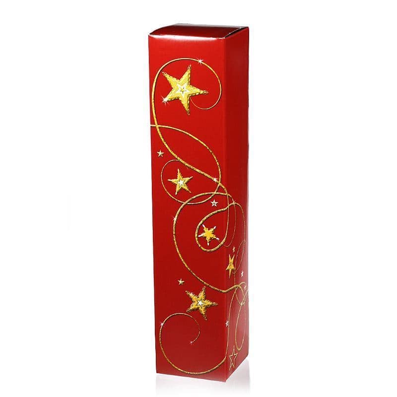 Presentkartong 'Stjärnfall', kvadratisk, kartong, röd