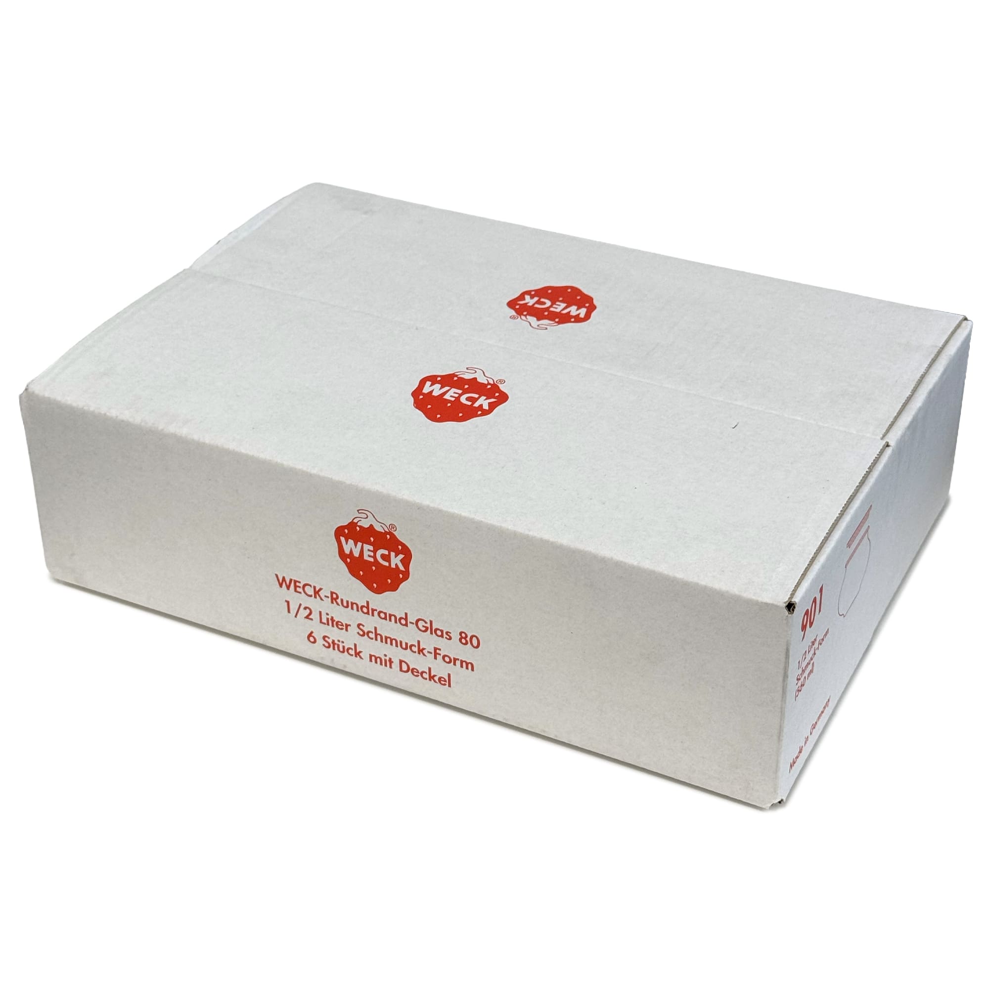 6x 560 ml WECK-smyckesglas med glaslock RR 80
