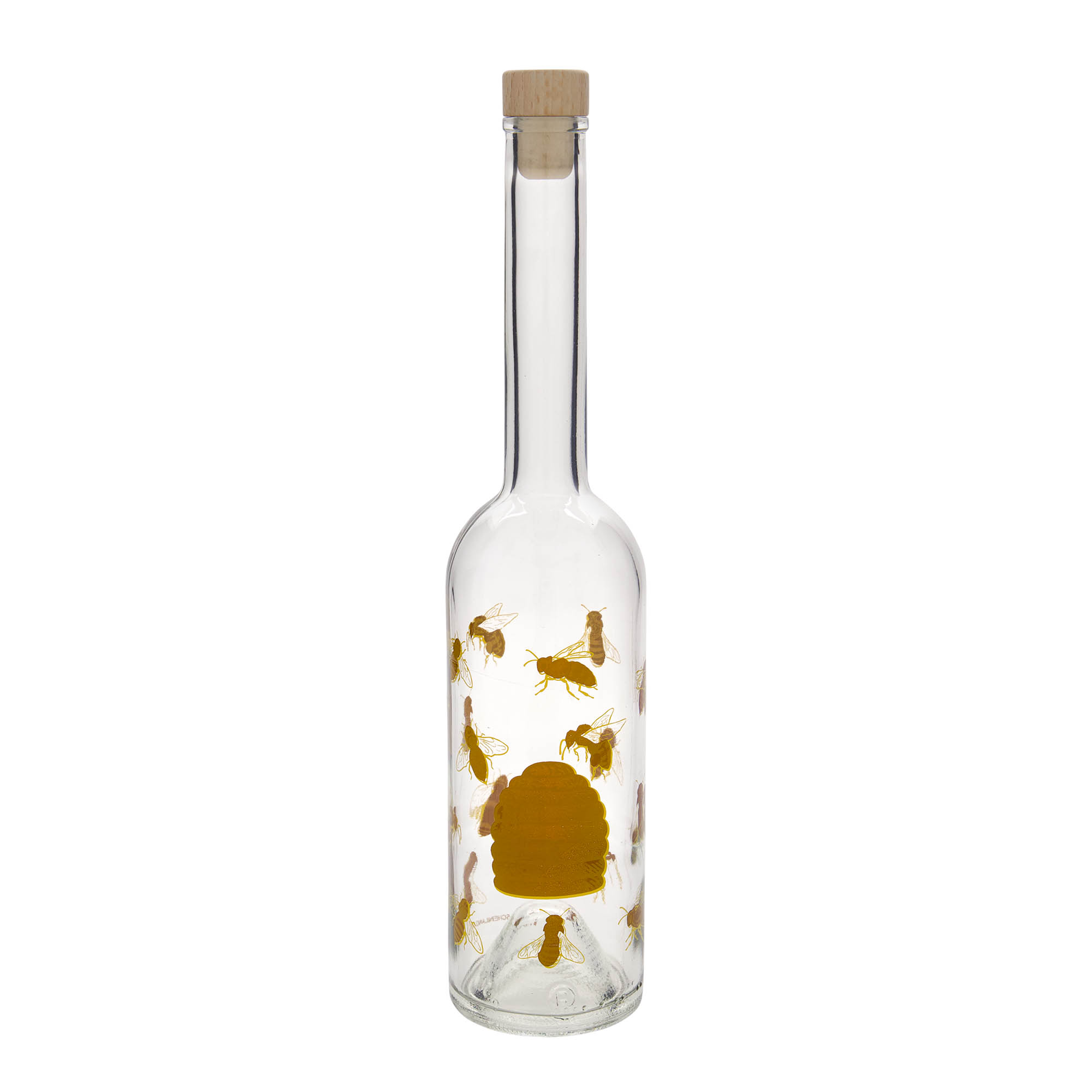 500 ml glasflaska 'Opera', motiv: bin, öppning: kork