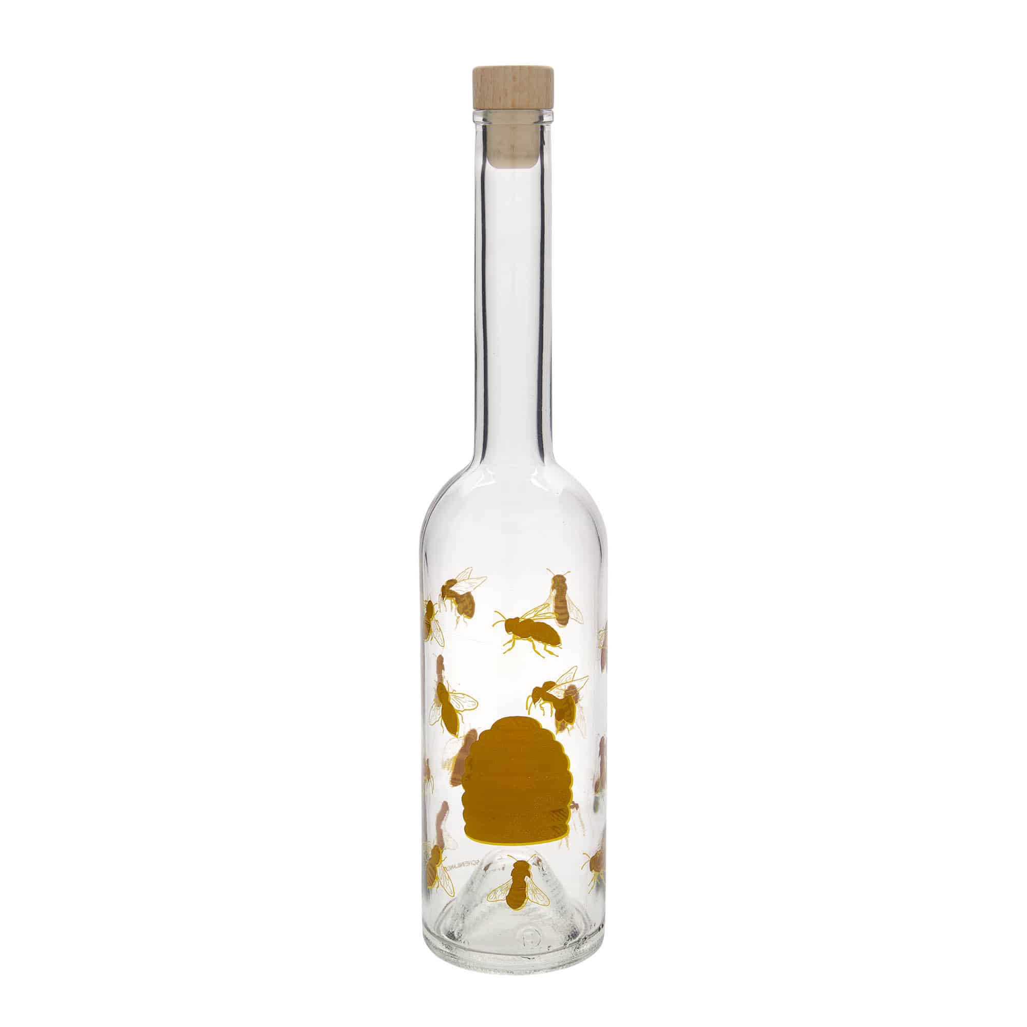 500 ml glasflaska 'Opera', motiv: bin, öppning: kork