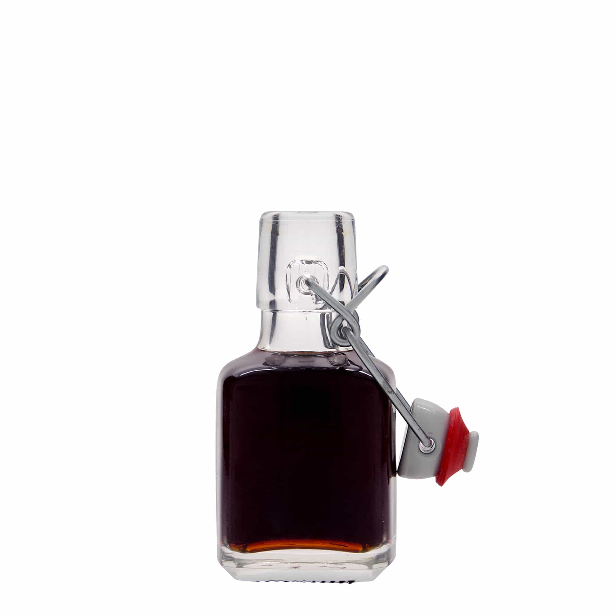100 ml glasflaska 'Kubica', fyrkantig, öppning: bygelkork 100 ml glasflaska 'Kubica', fyrkantig, öppning: bygelkork