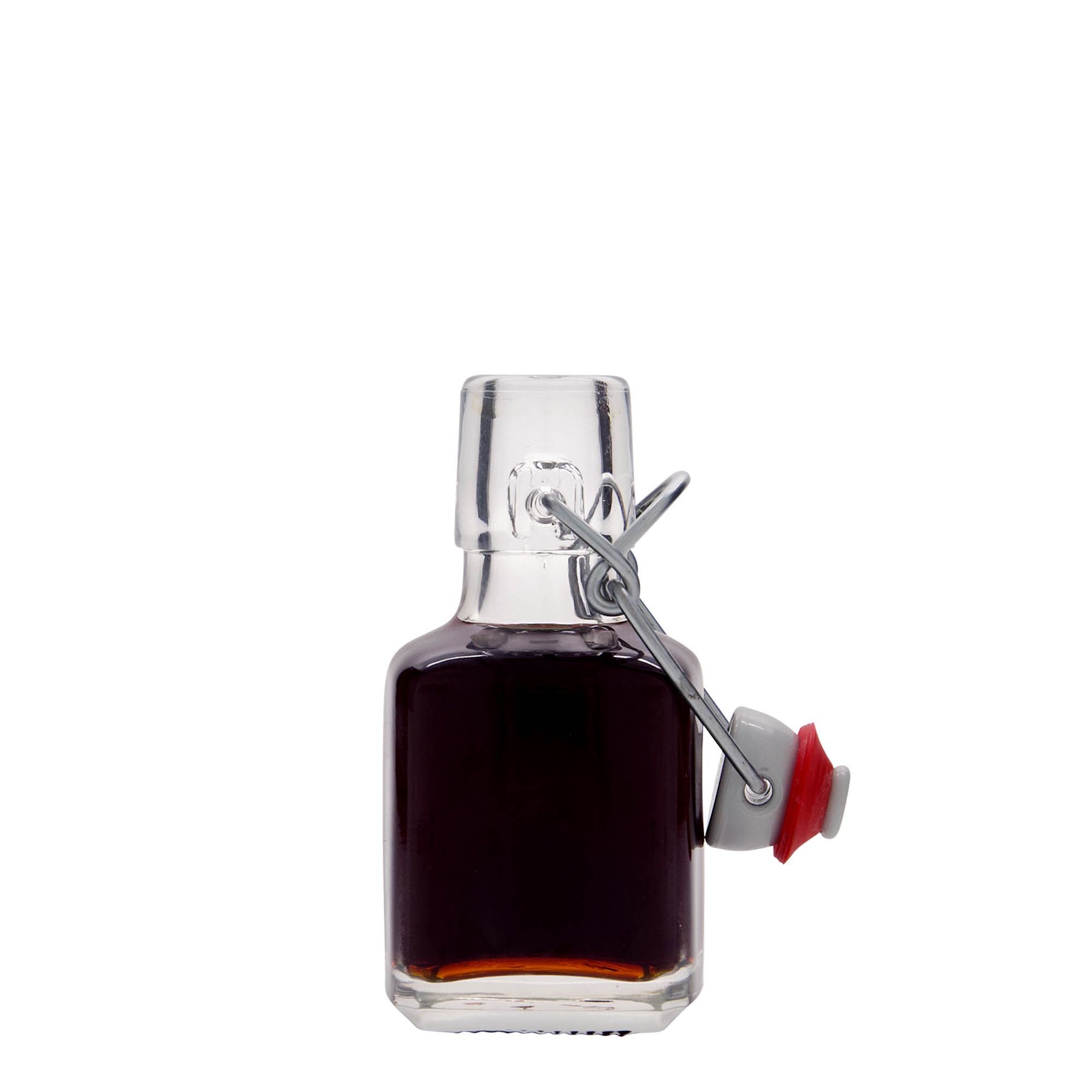 100 ml glasflaska 'Kubica', fyrkantig, öppning: bygelkork 100 ml glasflaska 'Kubica', fyrkantig, öppning: bygelkork