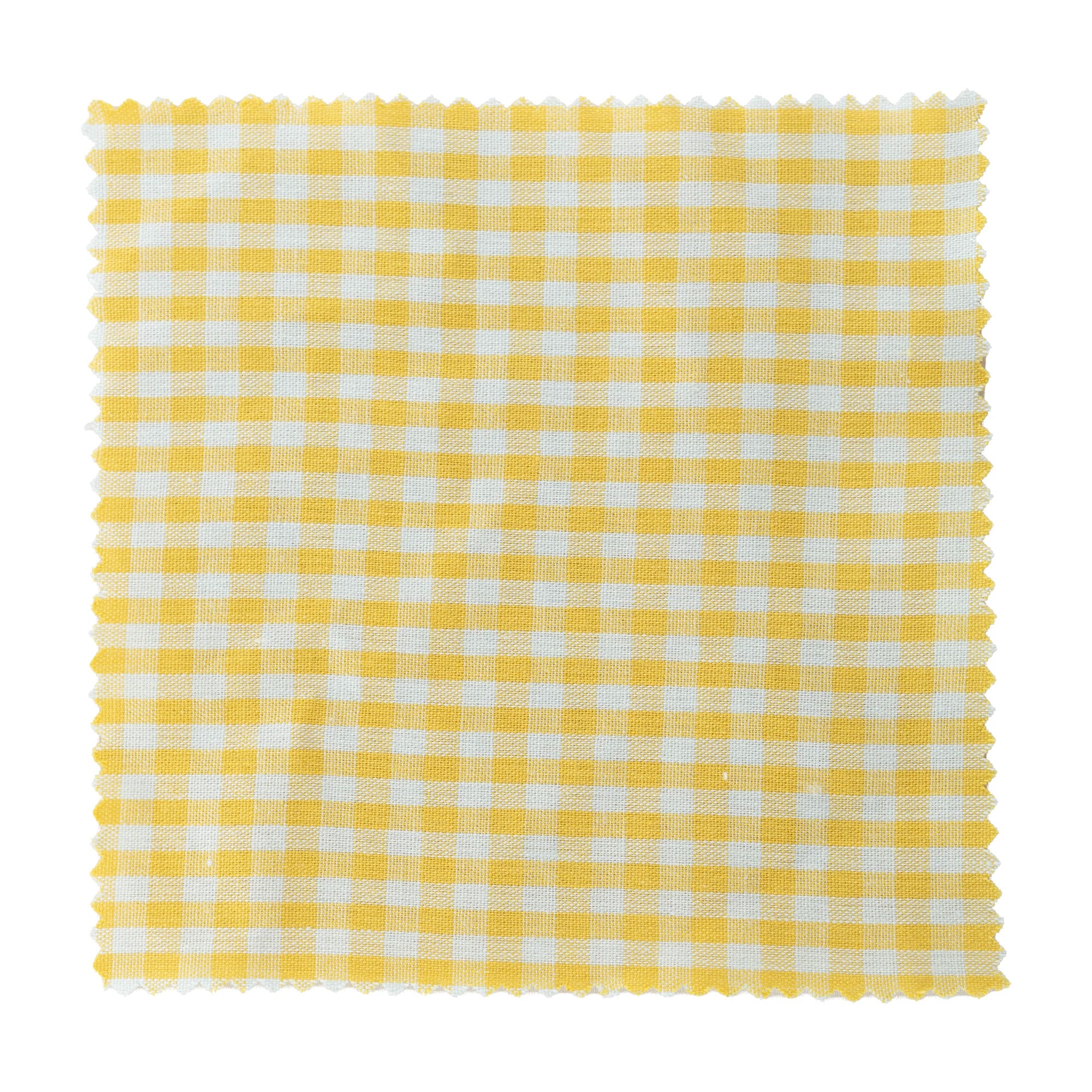 Rutig tygrundel för syltburk 15x15, kvadratisk, textil, gul, mynning: TO58-TO82