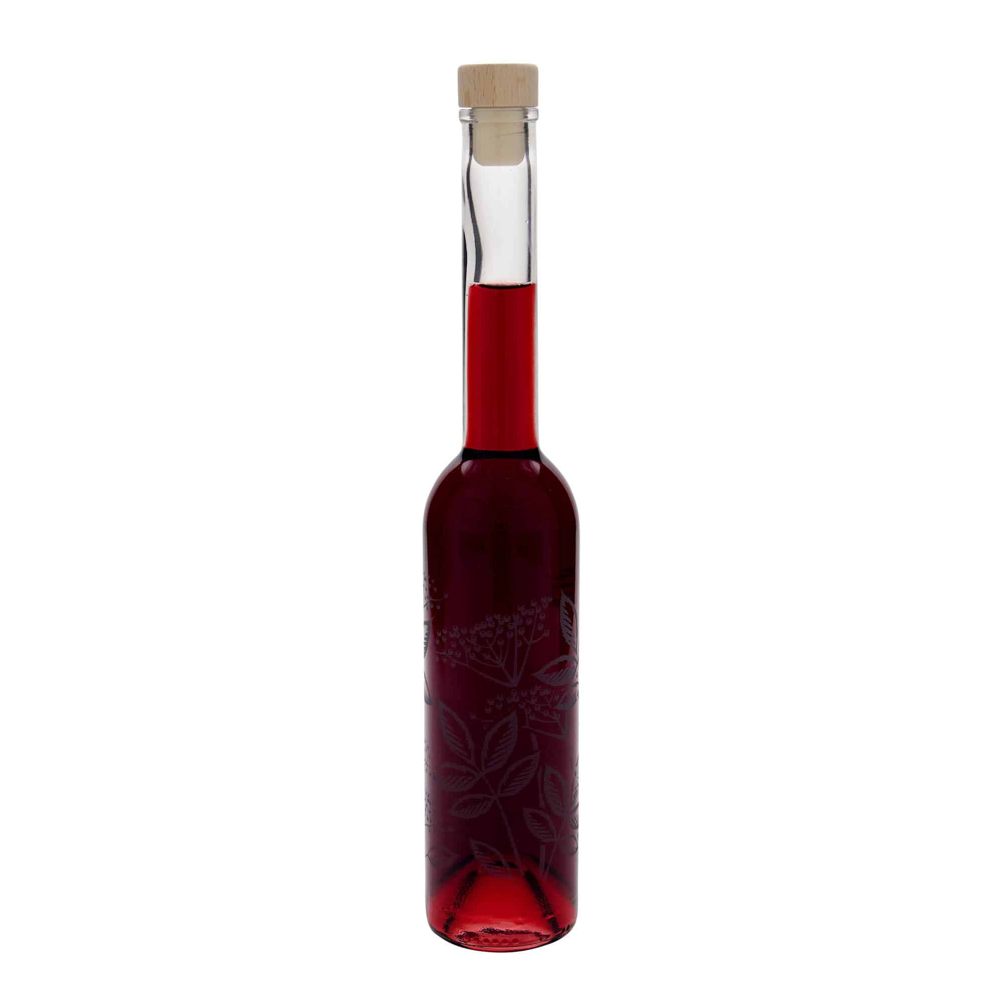 350 ml glasflaska 'Opera', motiv: Fläder, mynning: kork