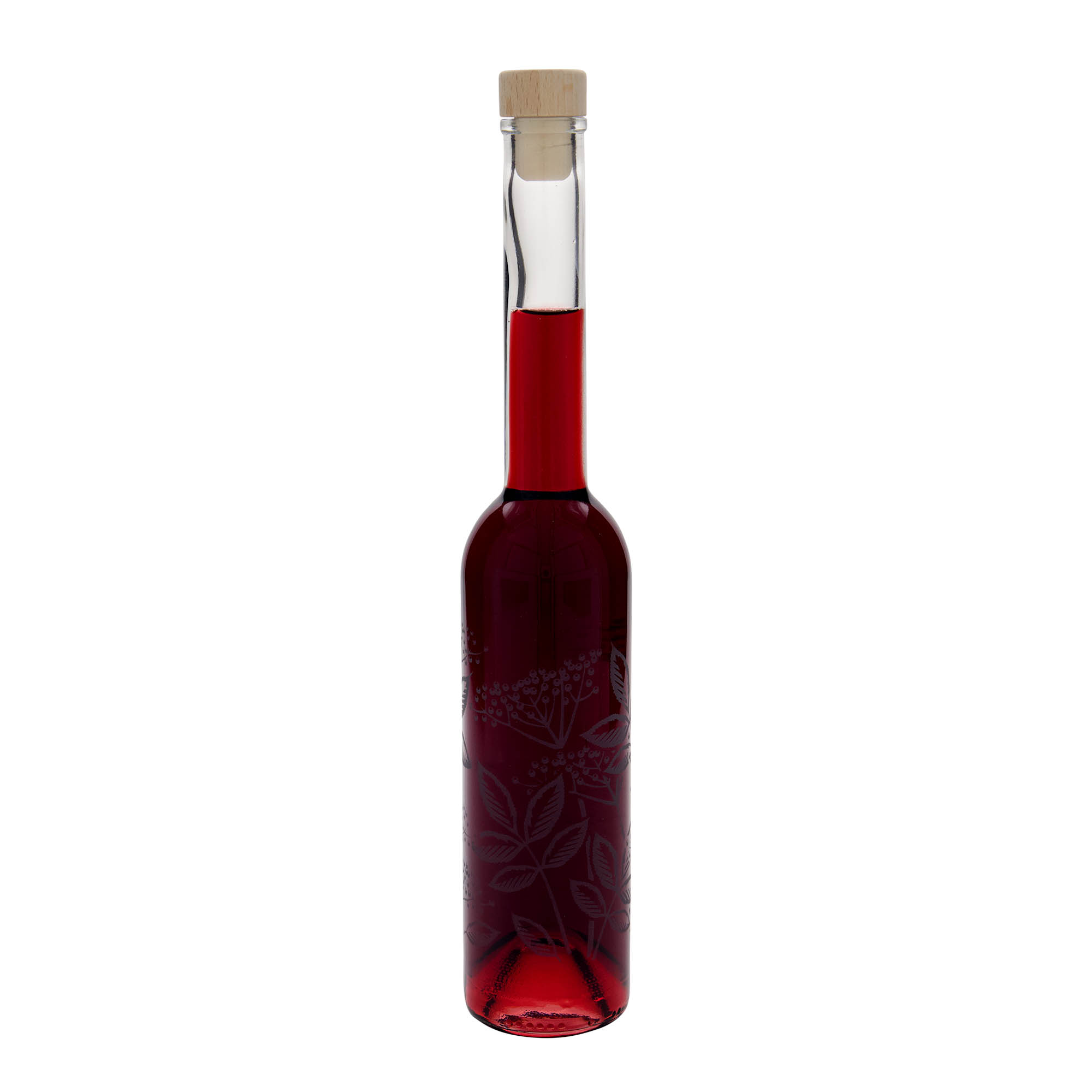 350 ml glasflaska 'Opera', motiv: fläder, öppning: kork