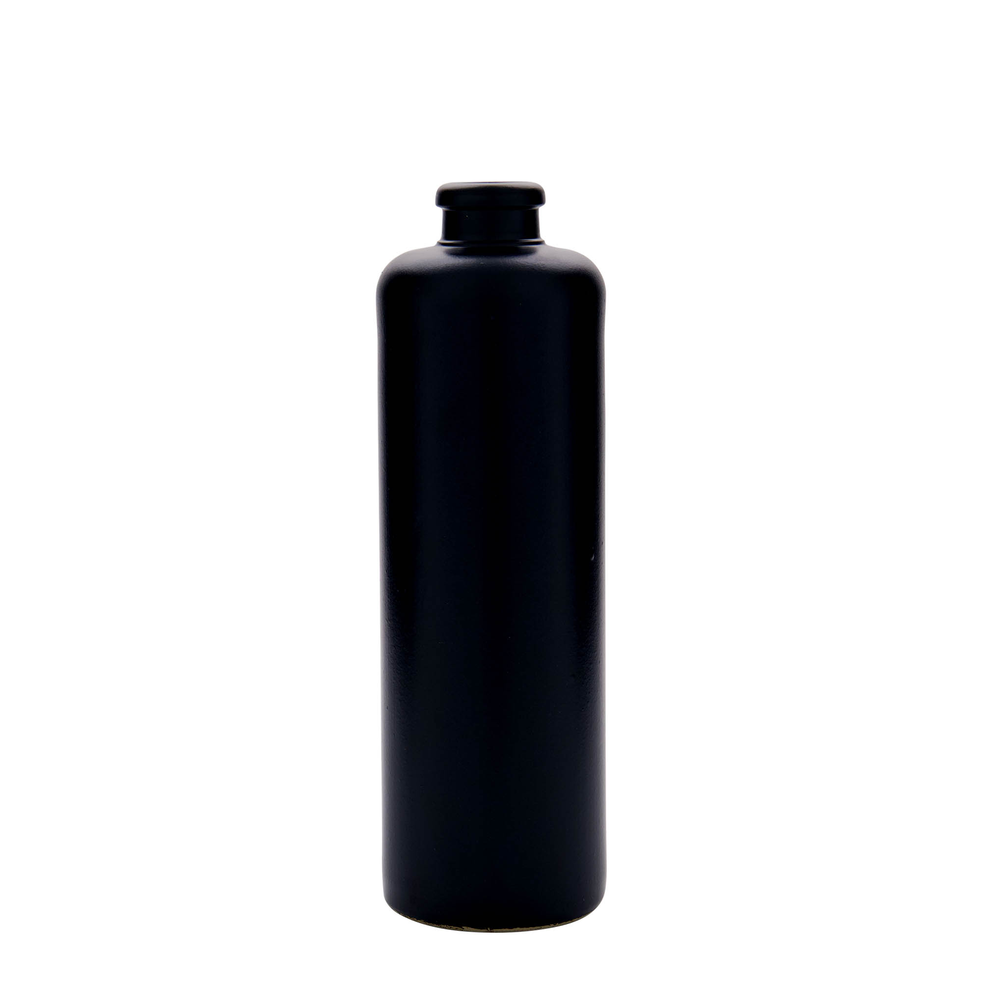 500 ml lerkrus, stengods, svart, mynning: kork