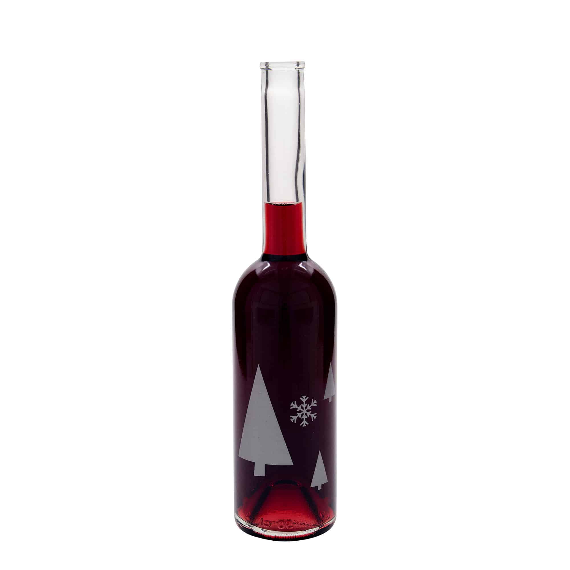 500 ml glasflaska 'Opera', motiv: Snöflingor, mynning: kork