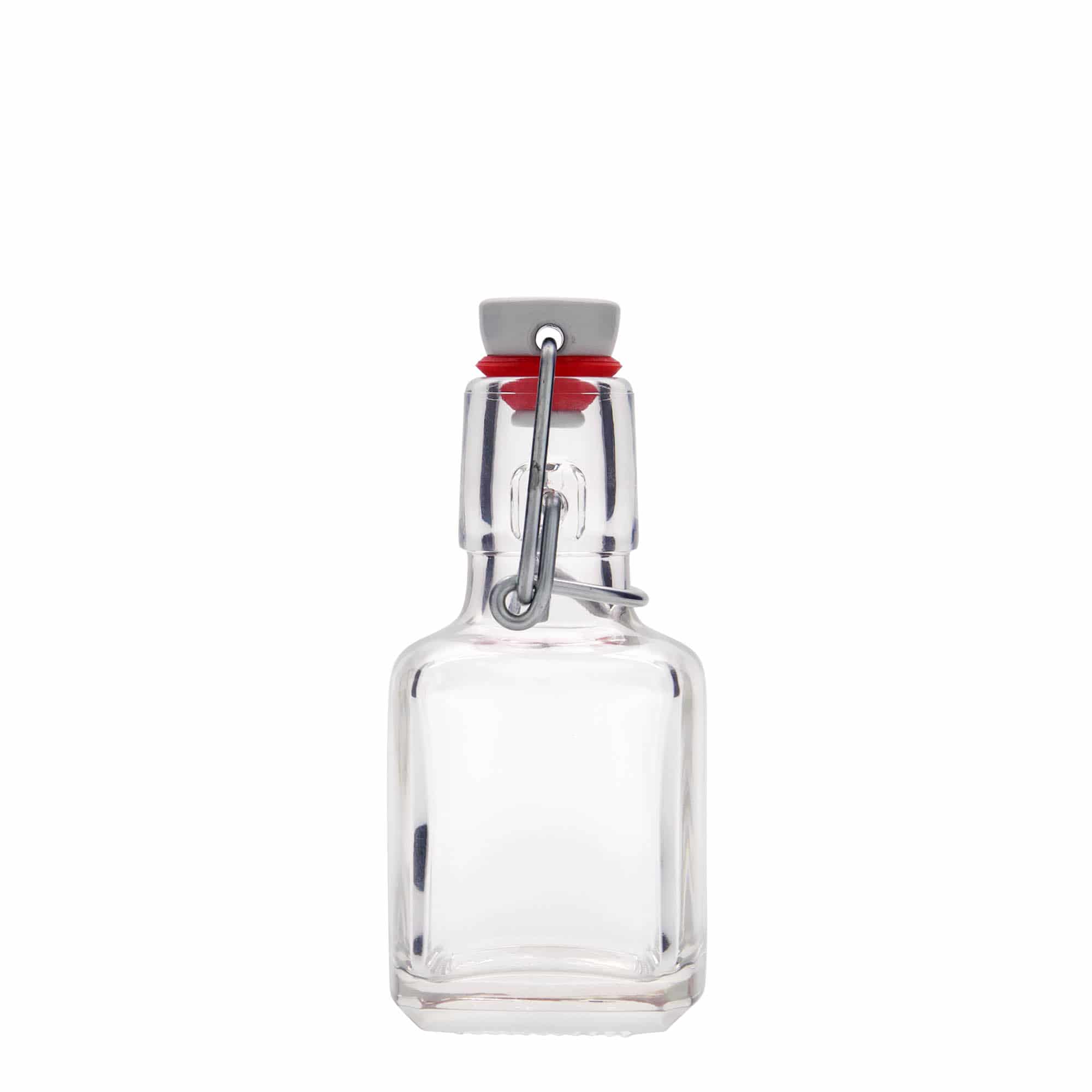 100 ml glasflaska 'Kubica', fyrkantig, öppning: bygelkork 100 ml glasflaska 'Kubica', fyrkantig, öppning: bygelkork