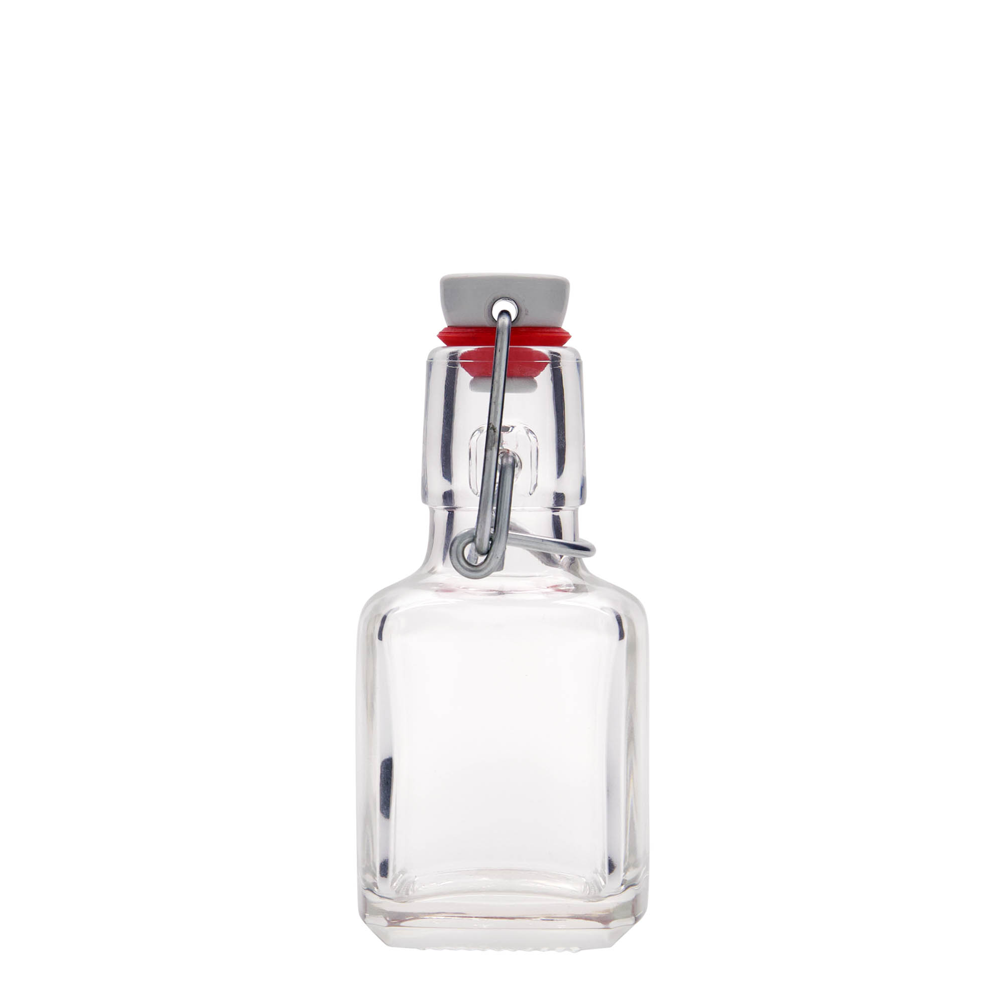 100 ml glasflaska 'Kubica', fyrkantig, öppning: bygelkork 100 ml glasflaska 'Kubica', fyrkantig, öppning: bygelkork
