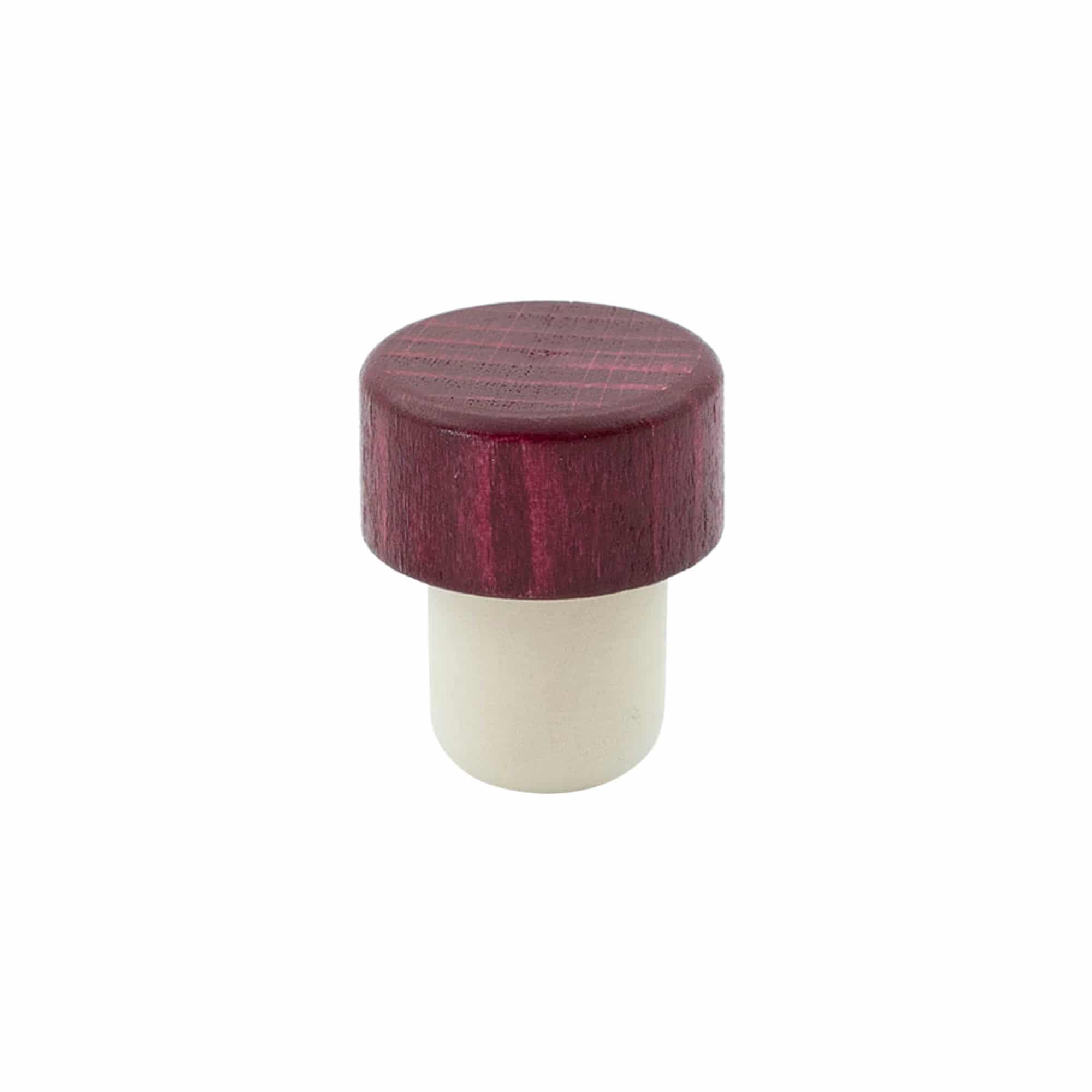 Greppkork 19 mm, trä/plast, bordeauxröd, för mynning: kork