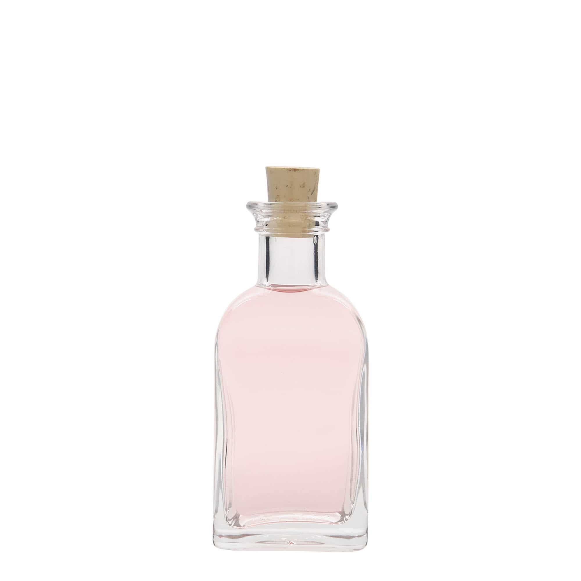 100 ml apoteksglasflaska Carré, kvadratisk, mynning: kork