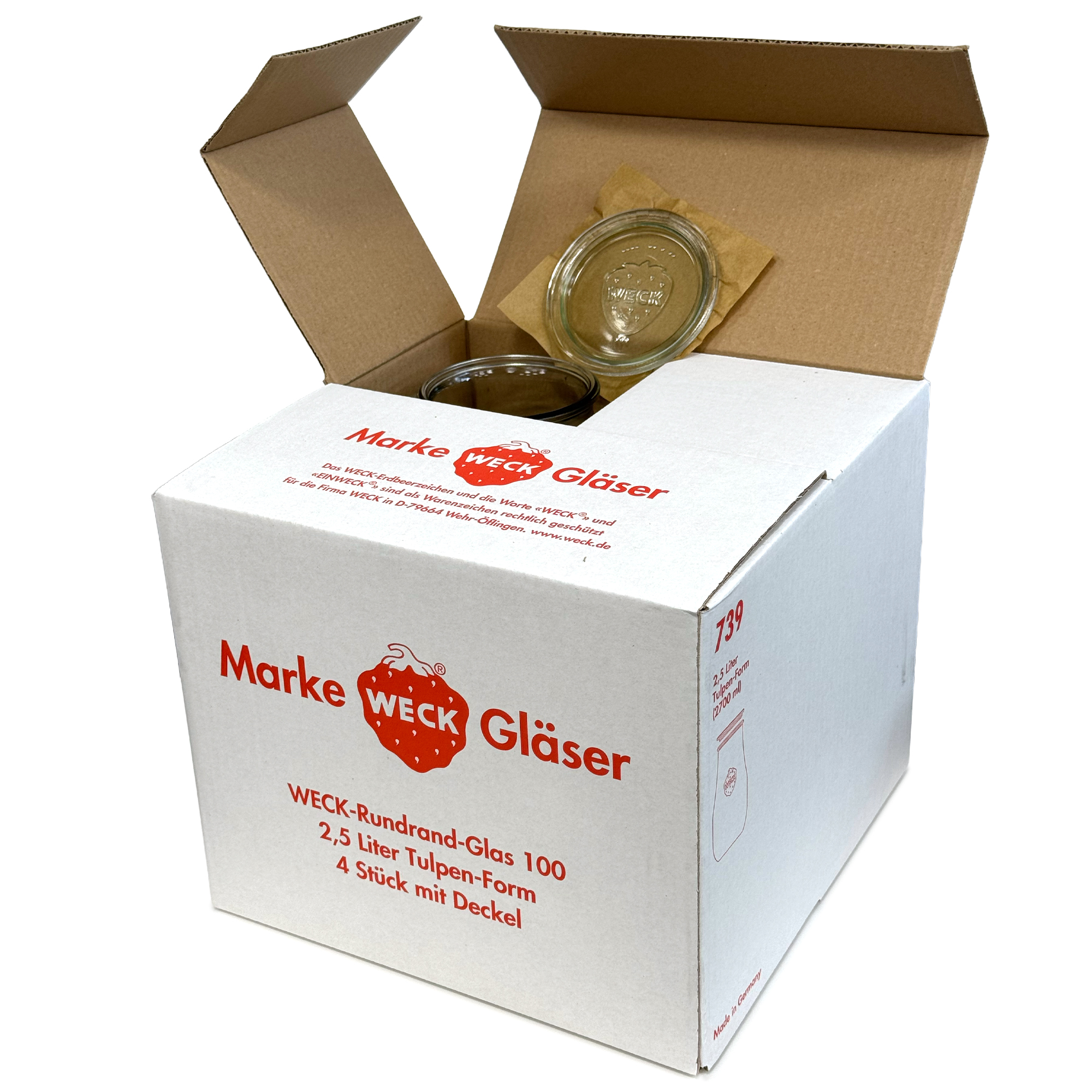 4x 2700 ml WECK-tulpanburk med glaslock RR 100