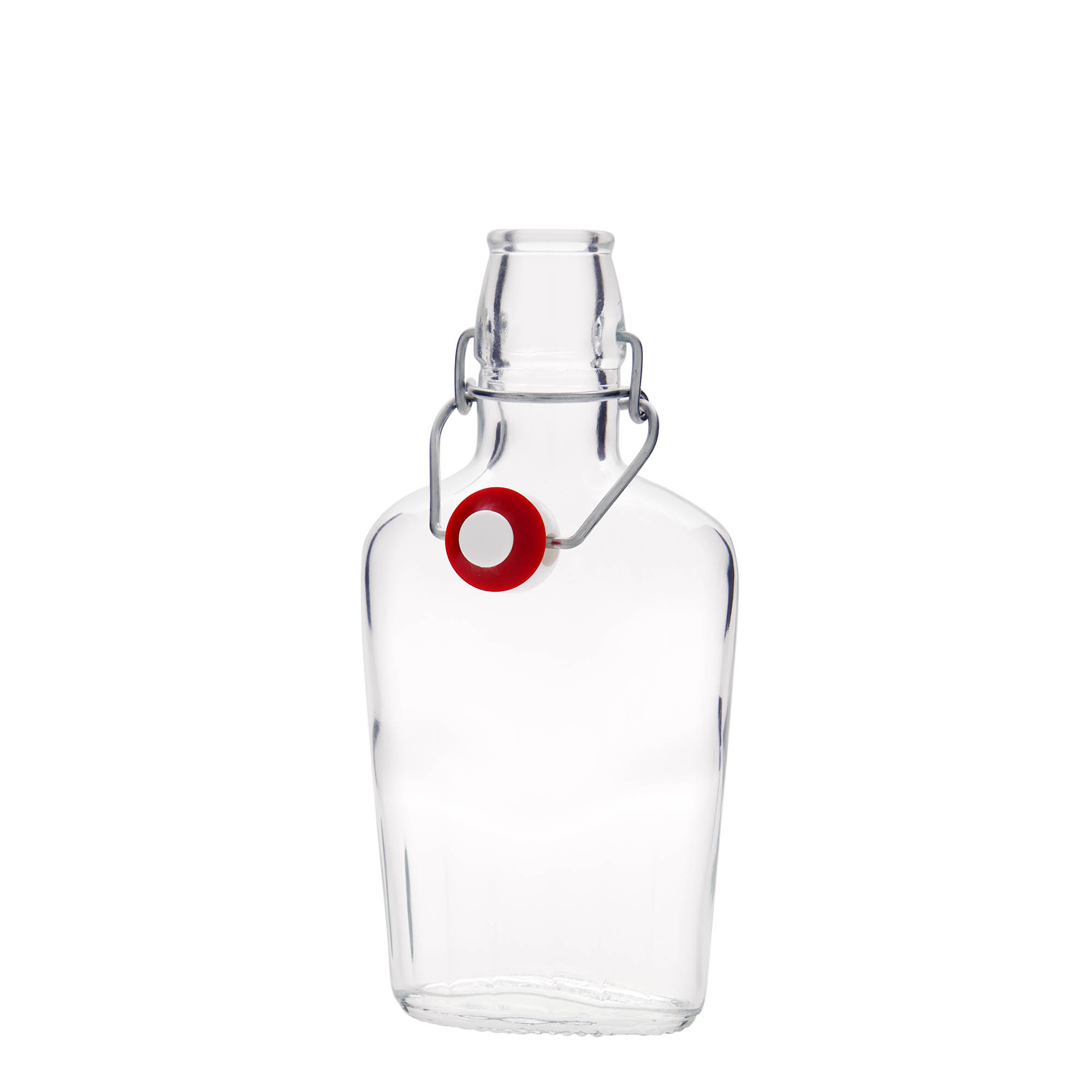 250 ml glasflaska 'Fiaschetta', oval, mynning: klämma