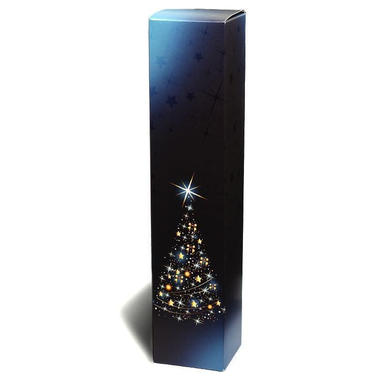 Presentkartong 'Julgran', rektangulär, kartong, blå Presentkartong 'Julgran', rektangulär, kartong, blå