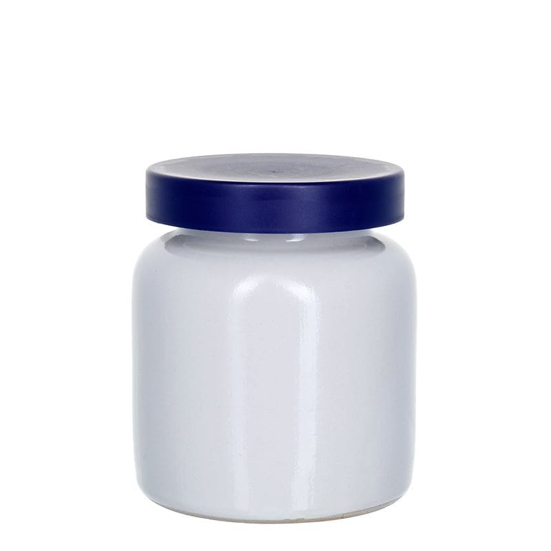 270 ml stengodsburk, keramik, vit, mynning: snäpplock